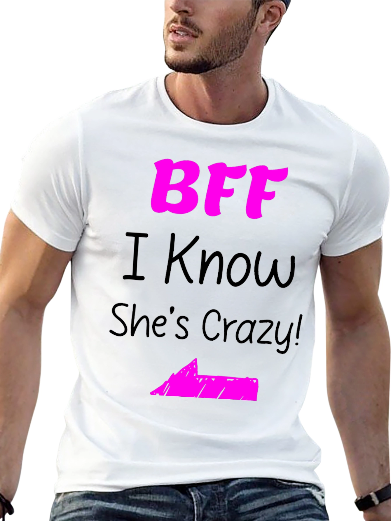 BFF Crazy Friend Graphic Tee - Black