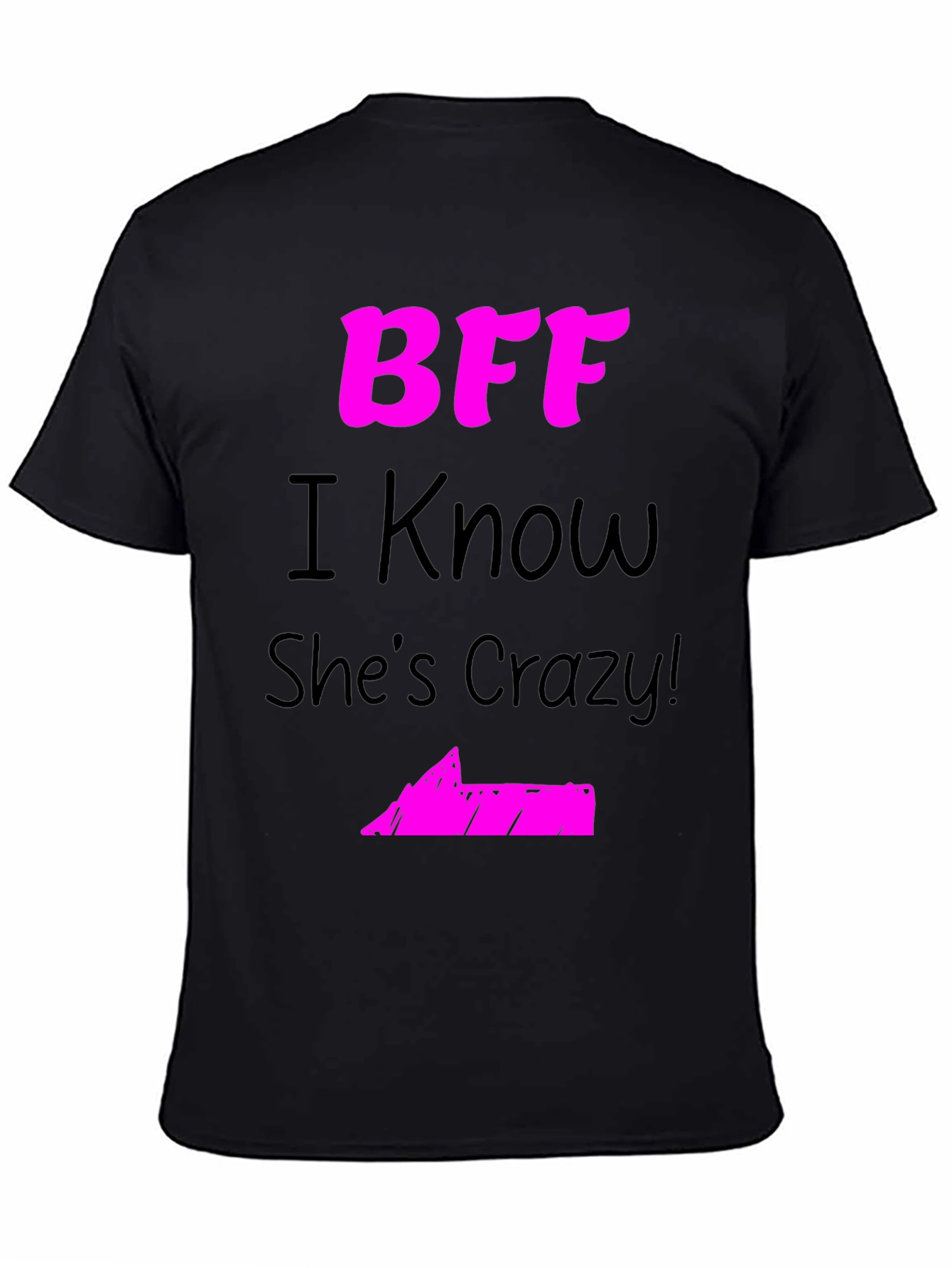 BFF Crazy Friend Graphic Tee - Black