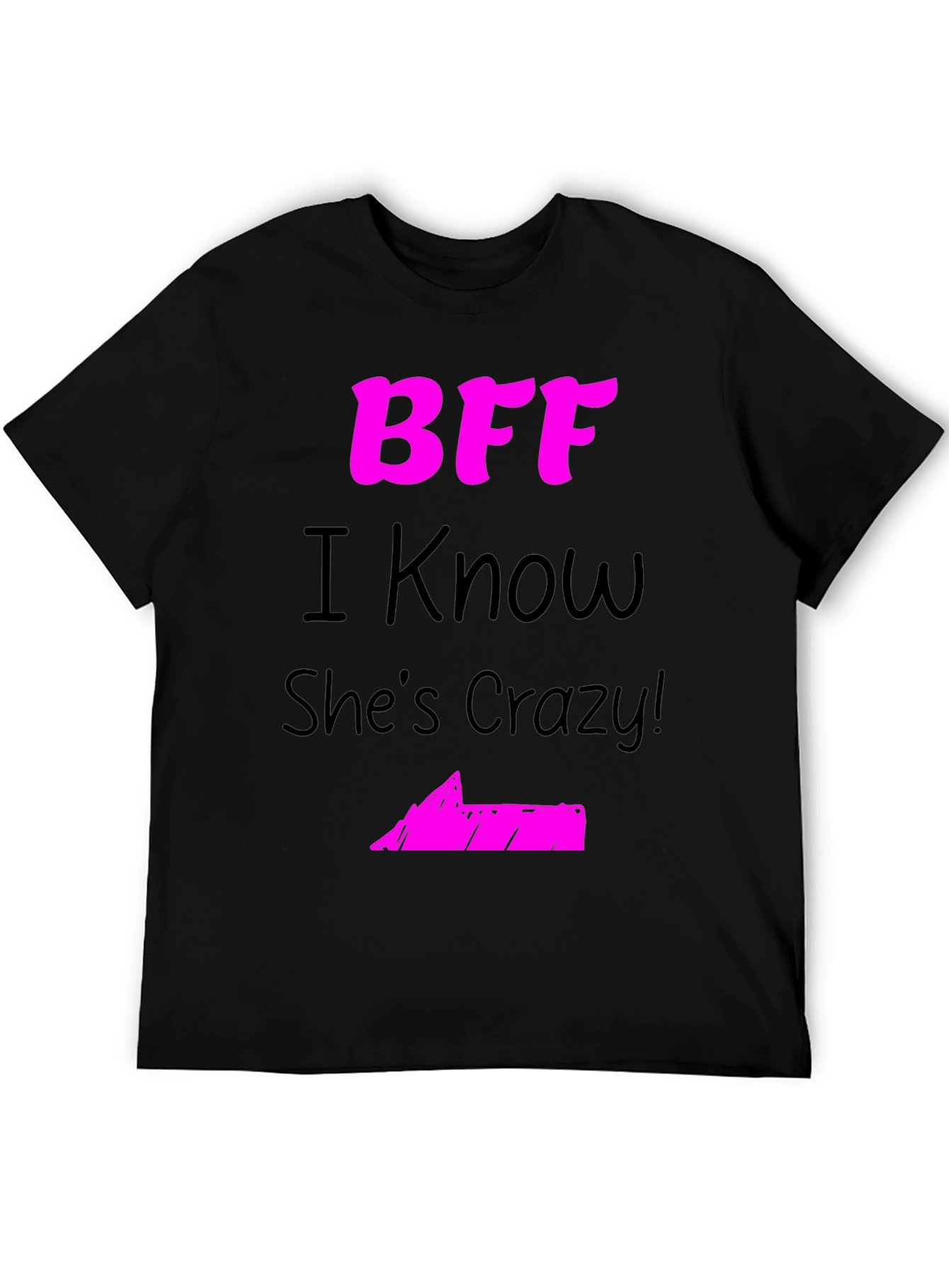 BFF Crazy Friend Graphic Tee - Black