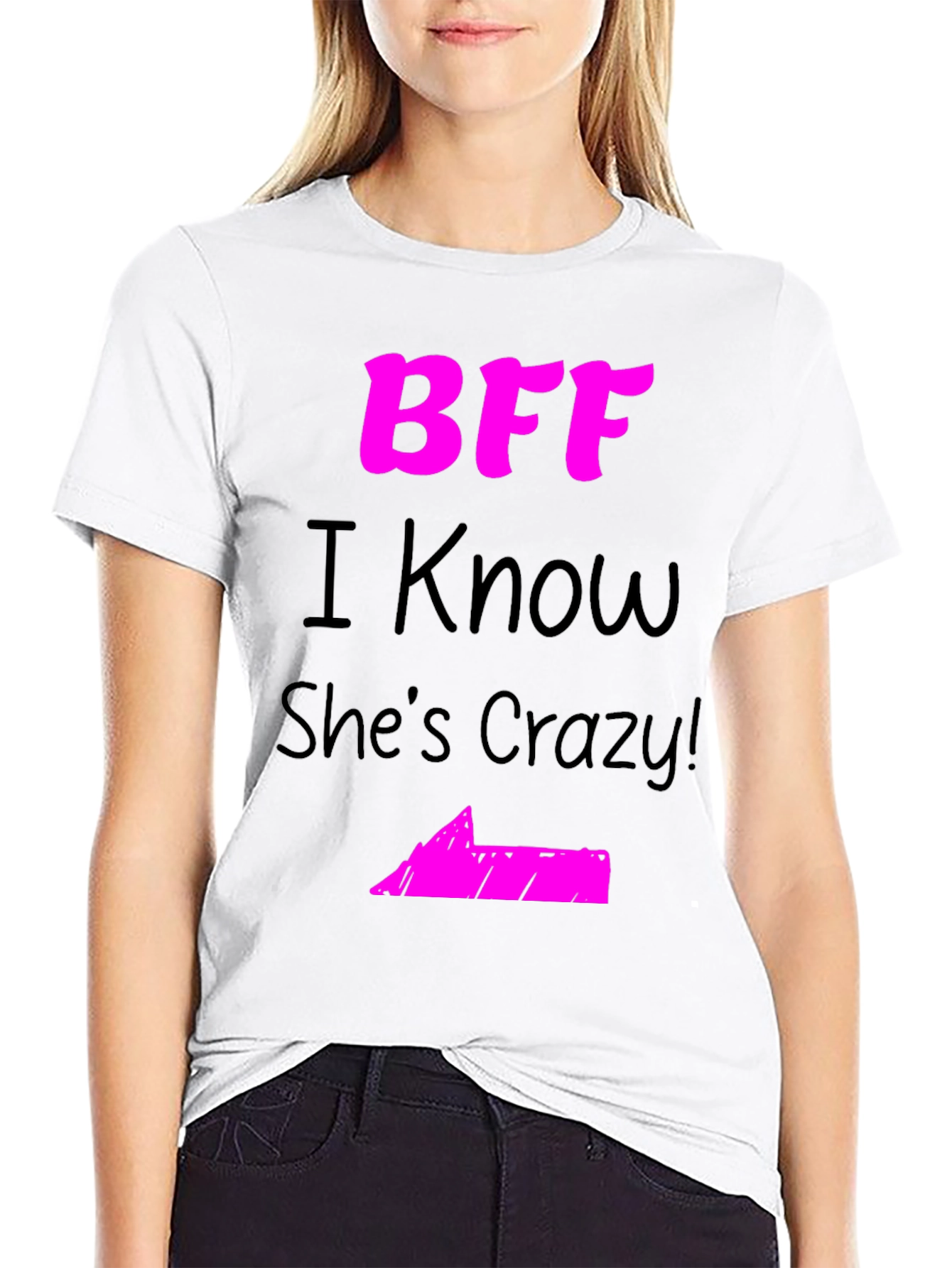 BFF Crazy Friend Graphic Tee - Black