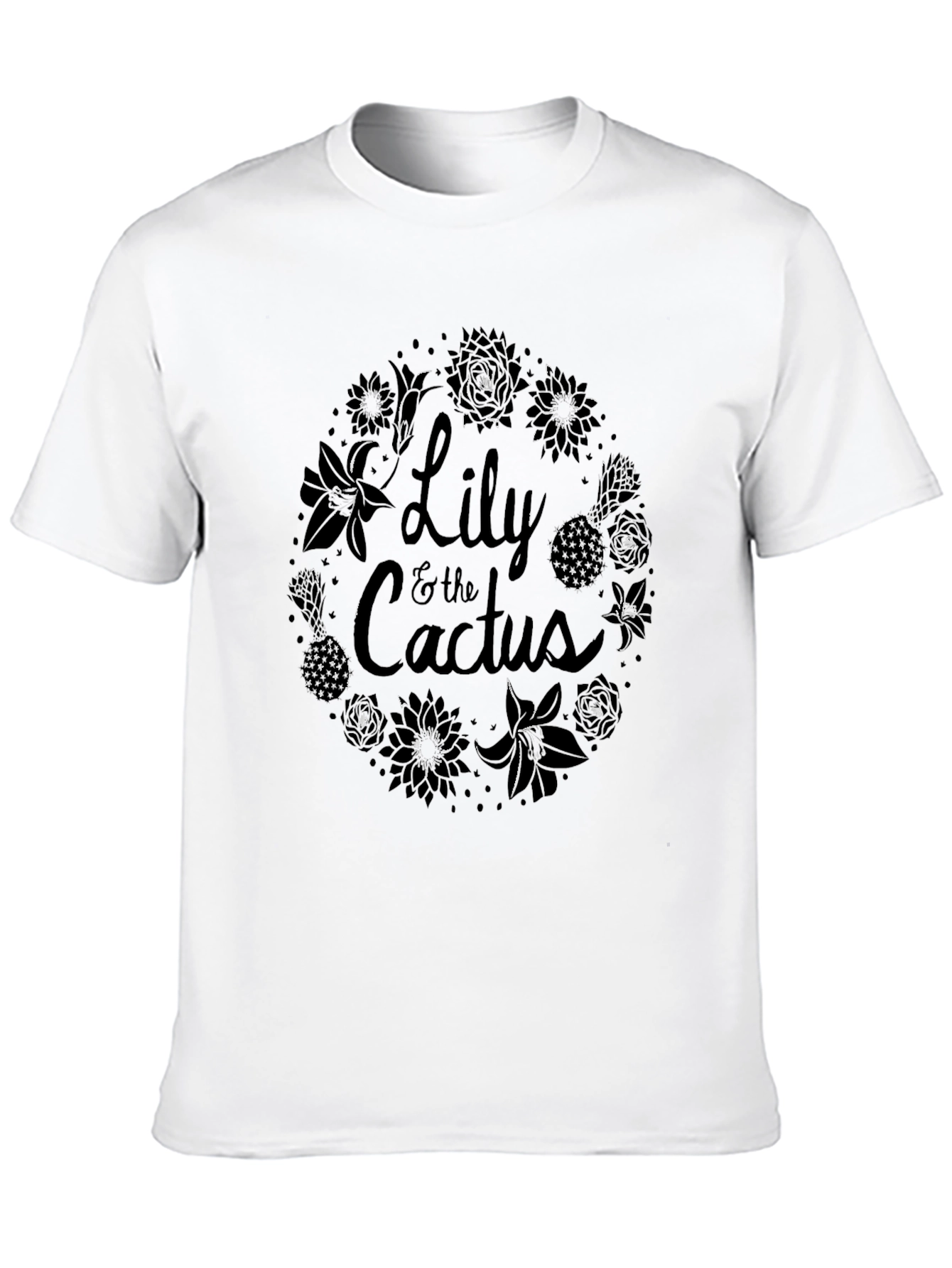 Lily & The Cactus Black Floral Wreath T-Shirt