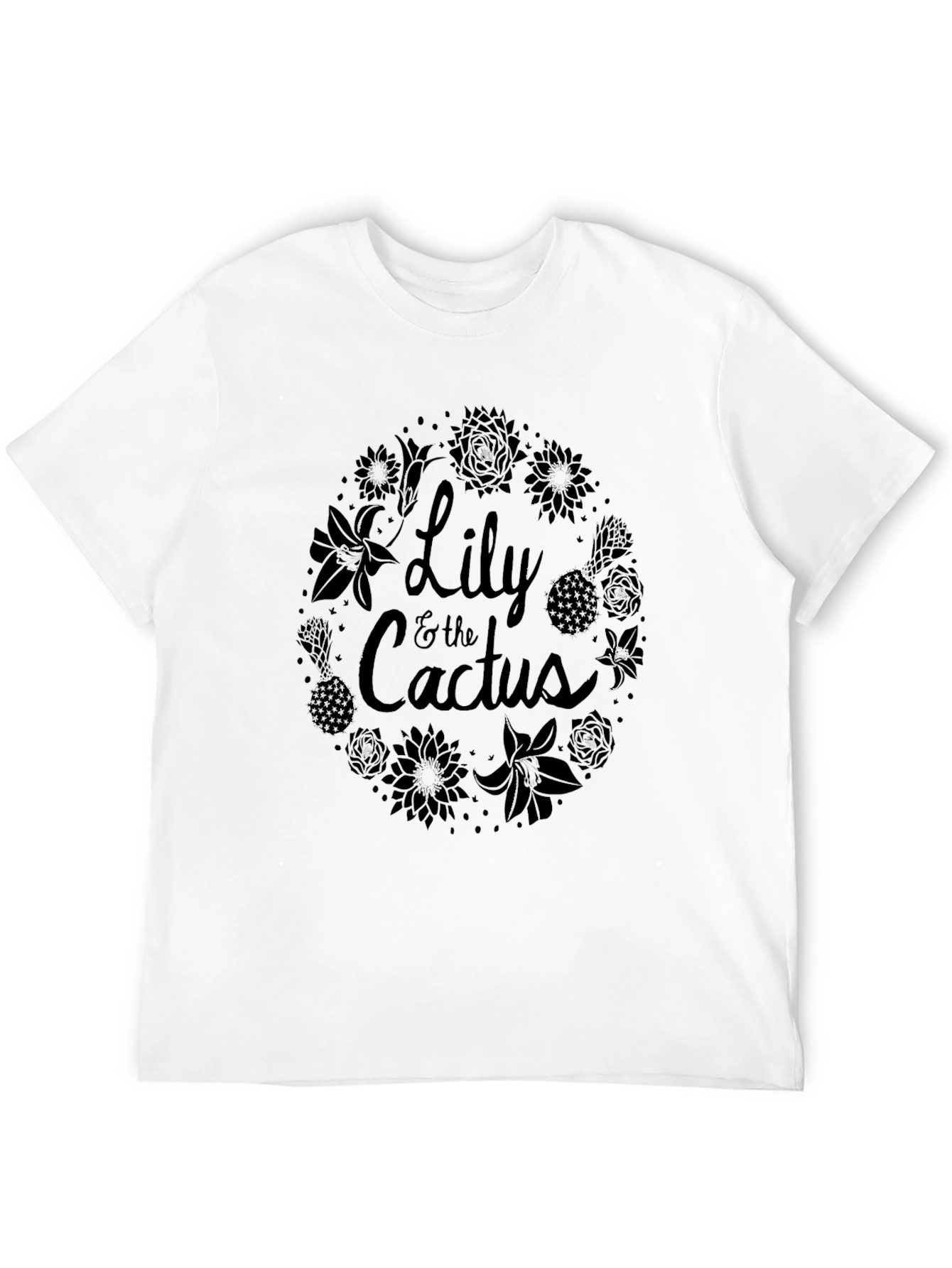 Lily & The Cactus Black Floral Wreath T-Shirt