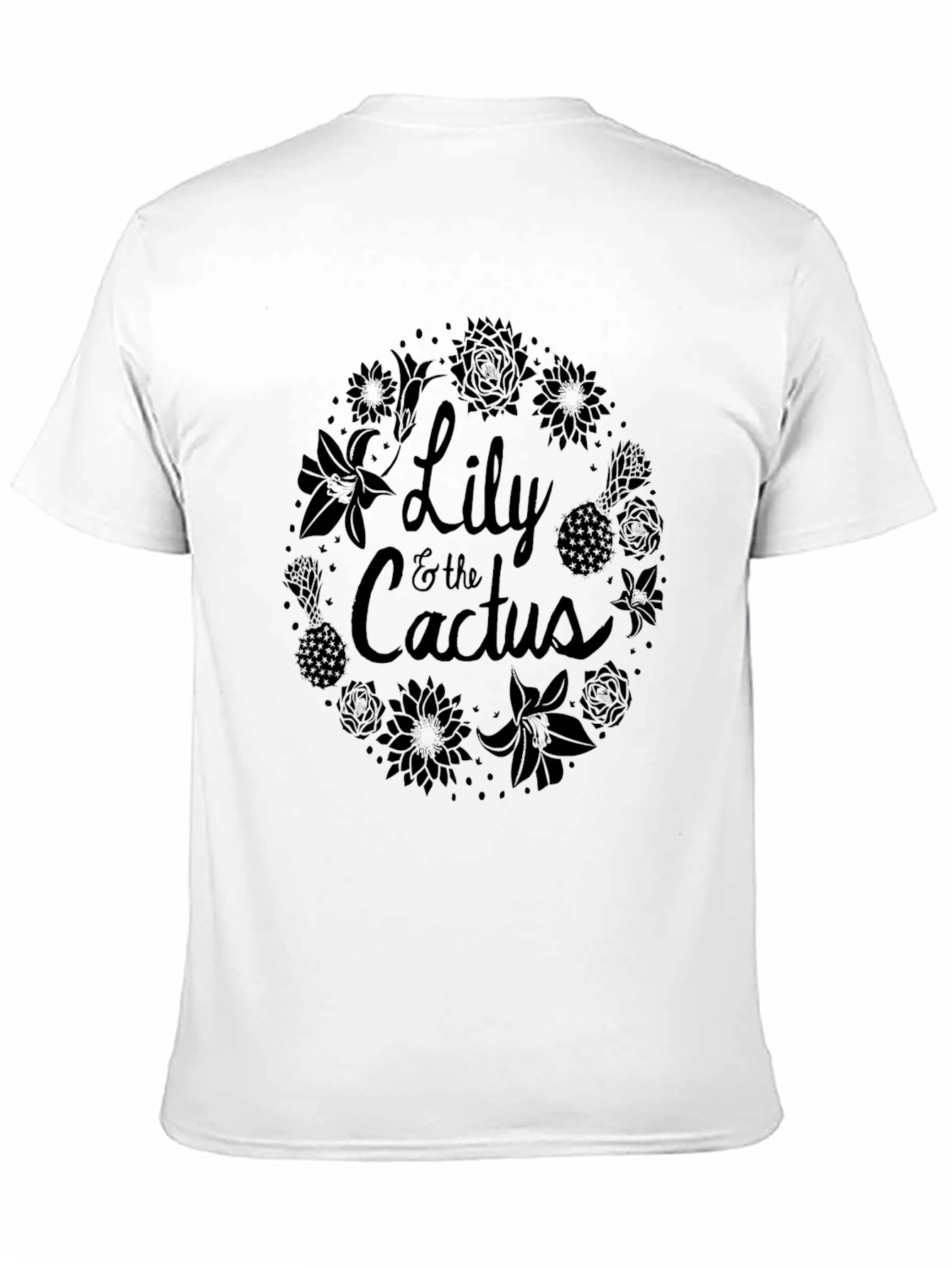 Lily & The Cactus Black Floral Wreath T-Shirt