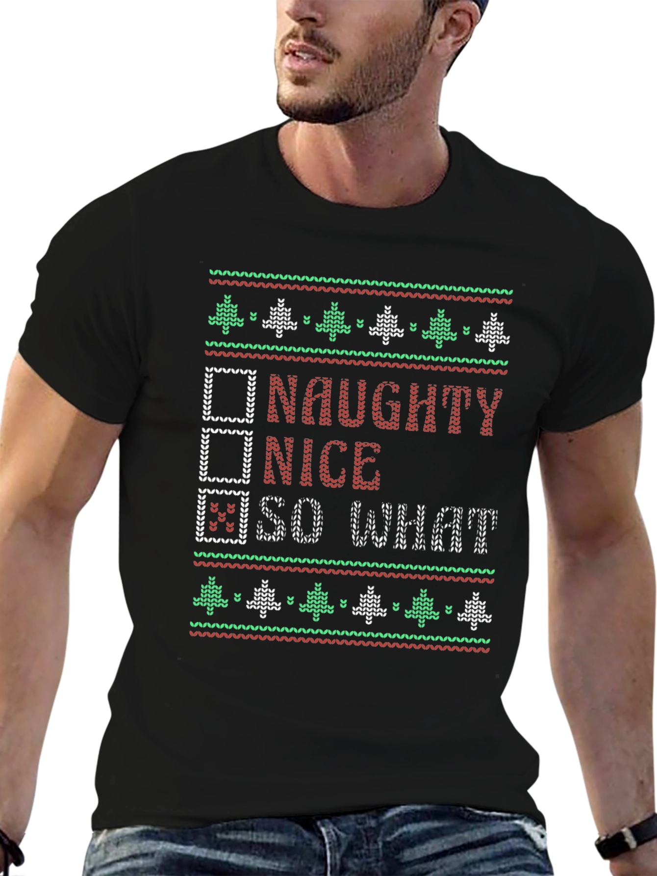 Naughty Nice So What Christmas T-Shirt
