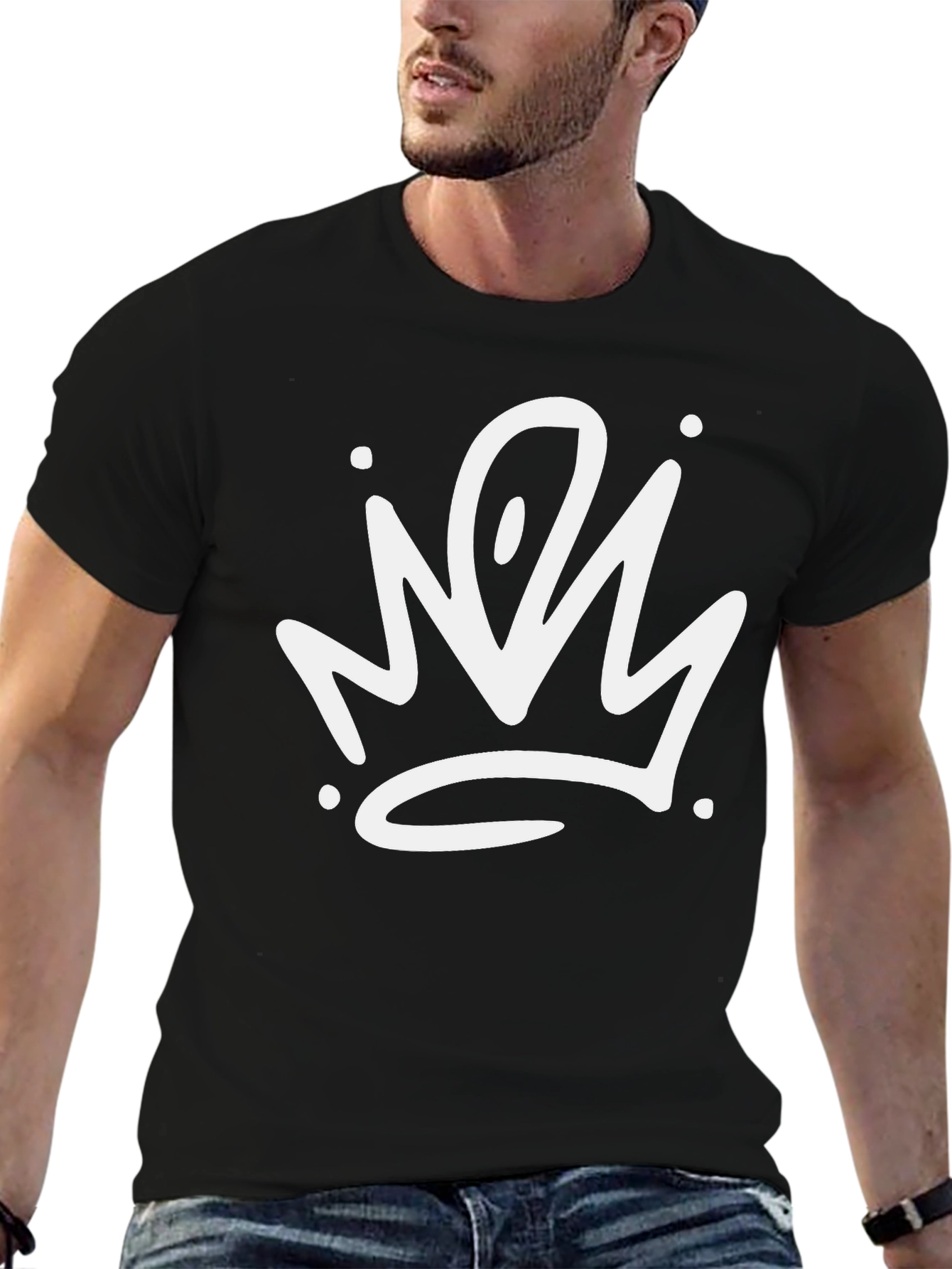 Crown Graphic Print Black T-Shirt