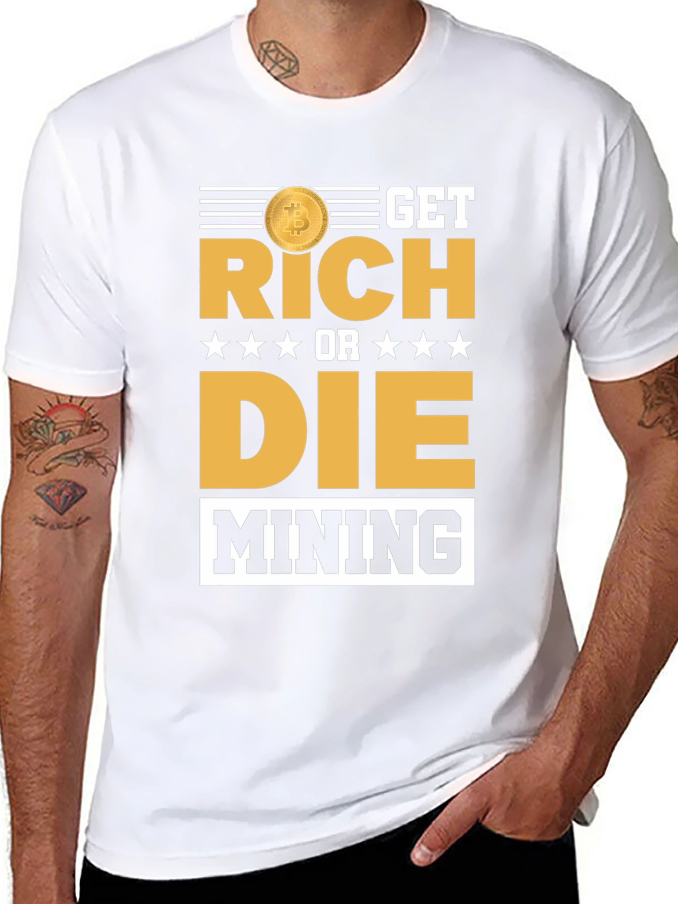 Get Rich or Die Mining Bitcoin T-Shirt