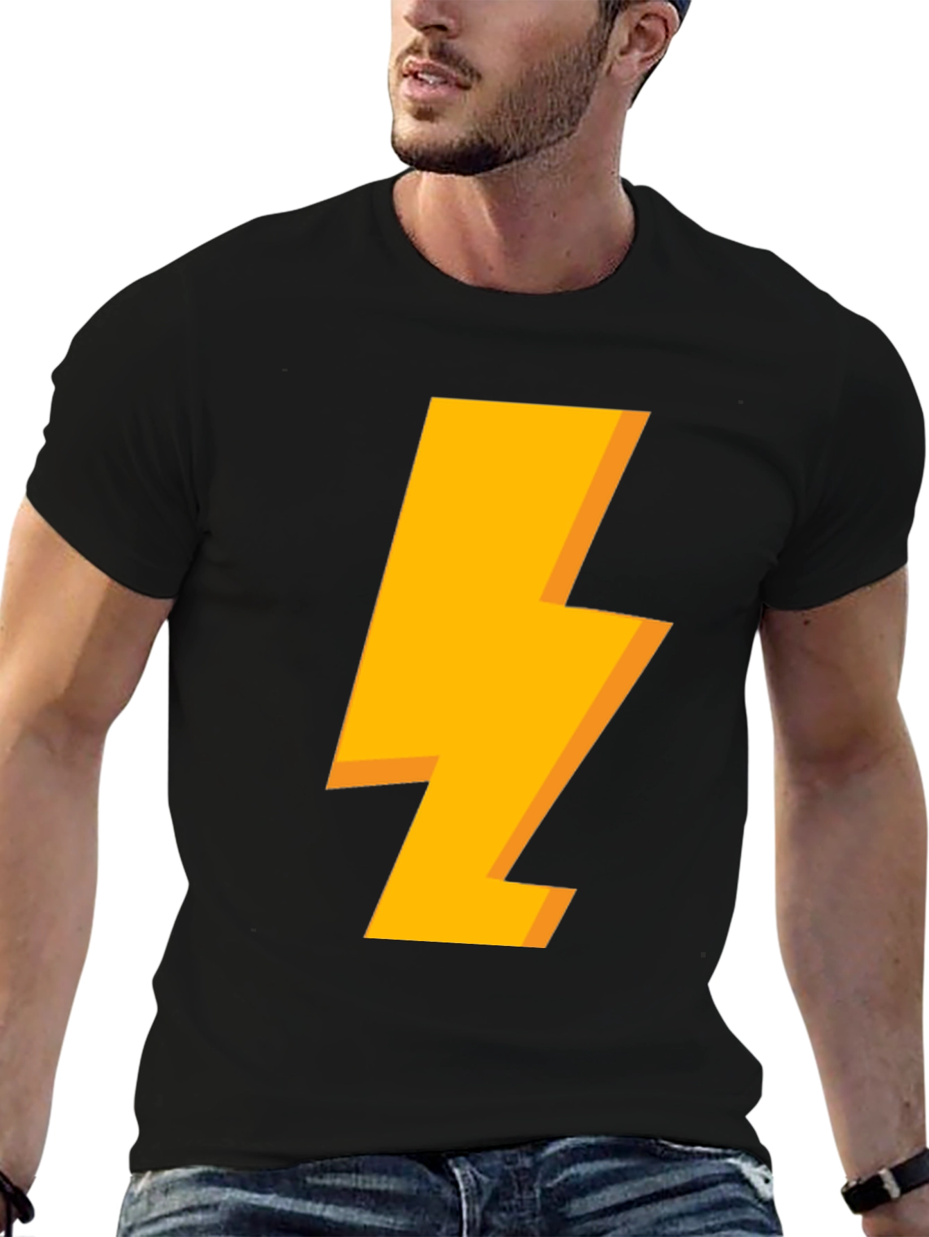 Lightning Bolt Graphic Black T-Shirt