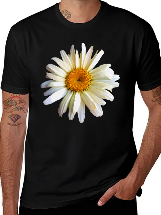 Daisy Graphic Print Black Tee