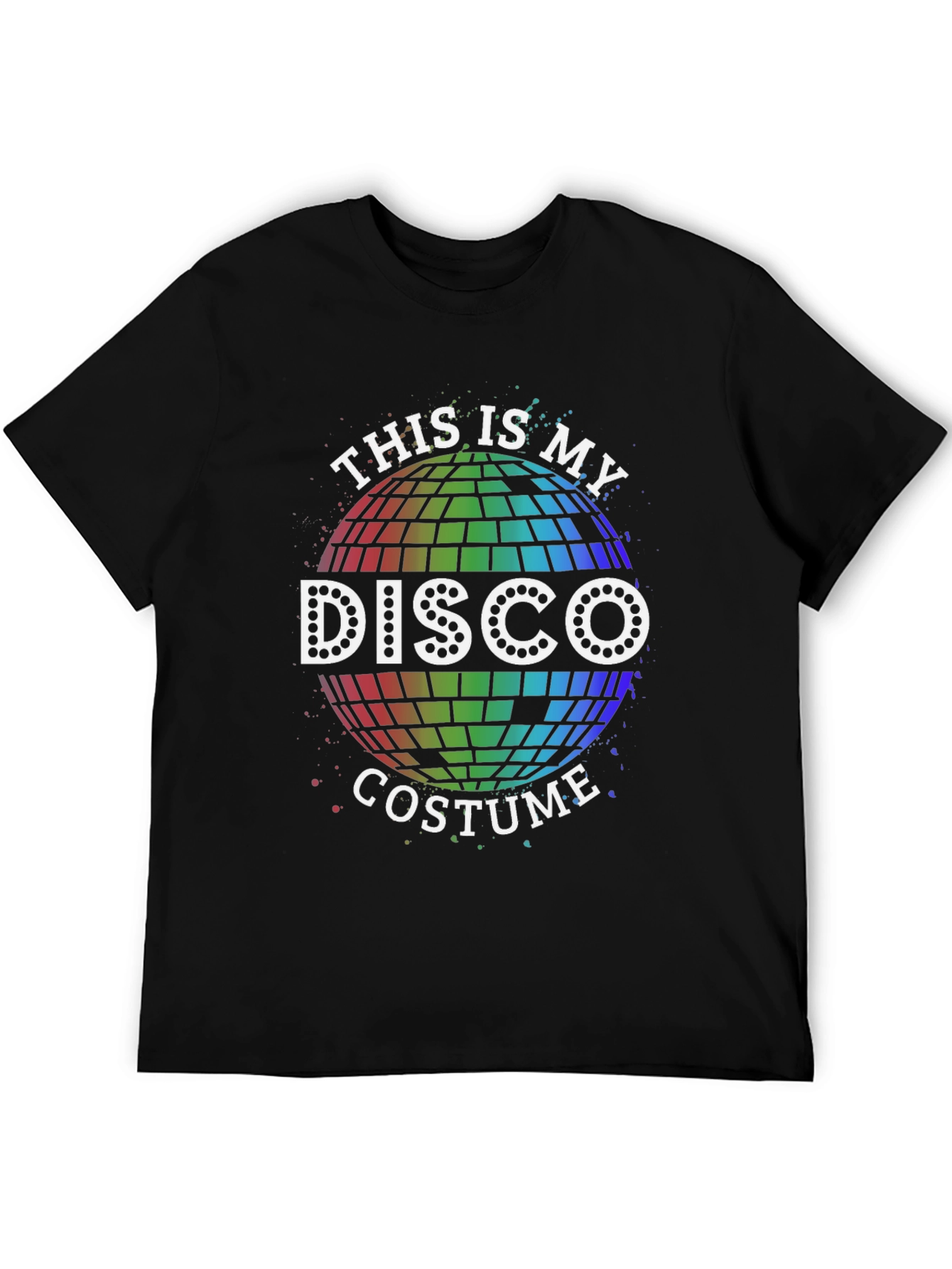 Disco Costume T-Shirt - Rainbow Disco Ball Party Shirt