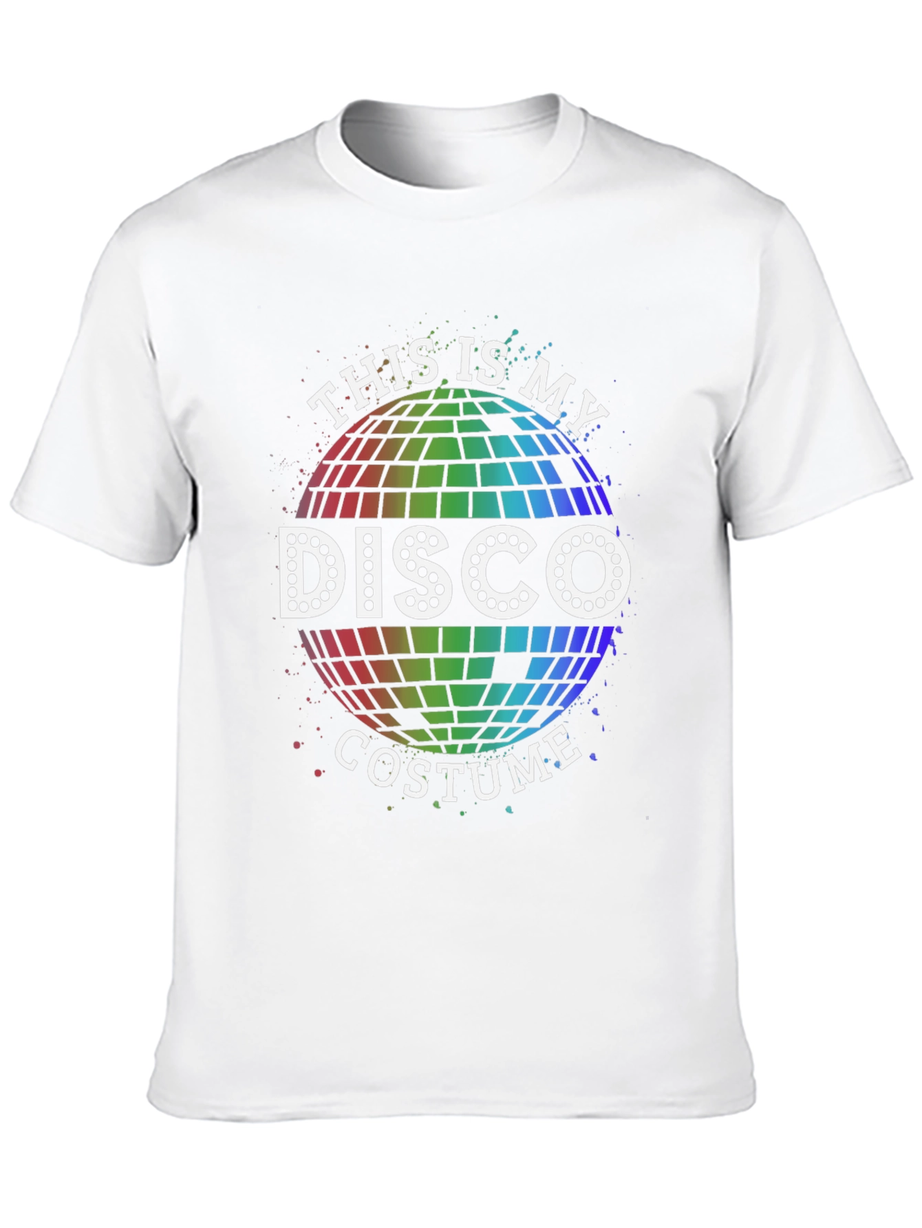 Disco Costume T-Shirt - Rainbow Disco Ball Party Shirt