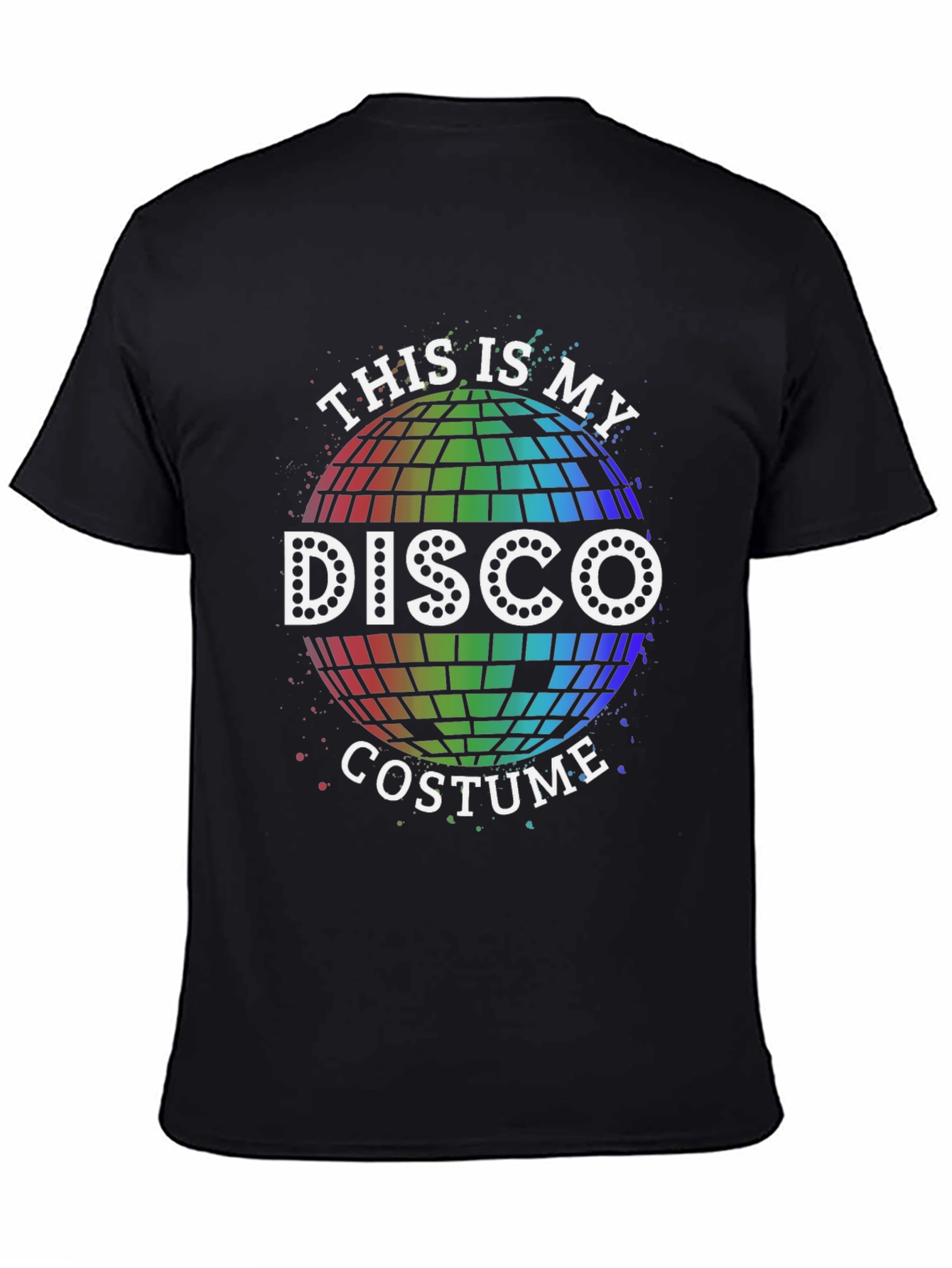 Disco Costume T-Shirt - Rainbow Disco Ball Party Shirt