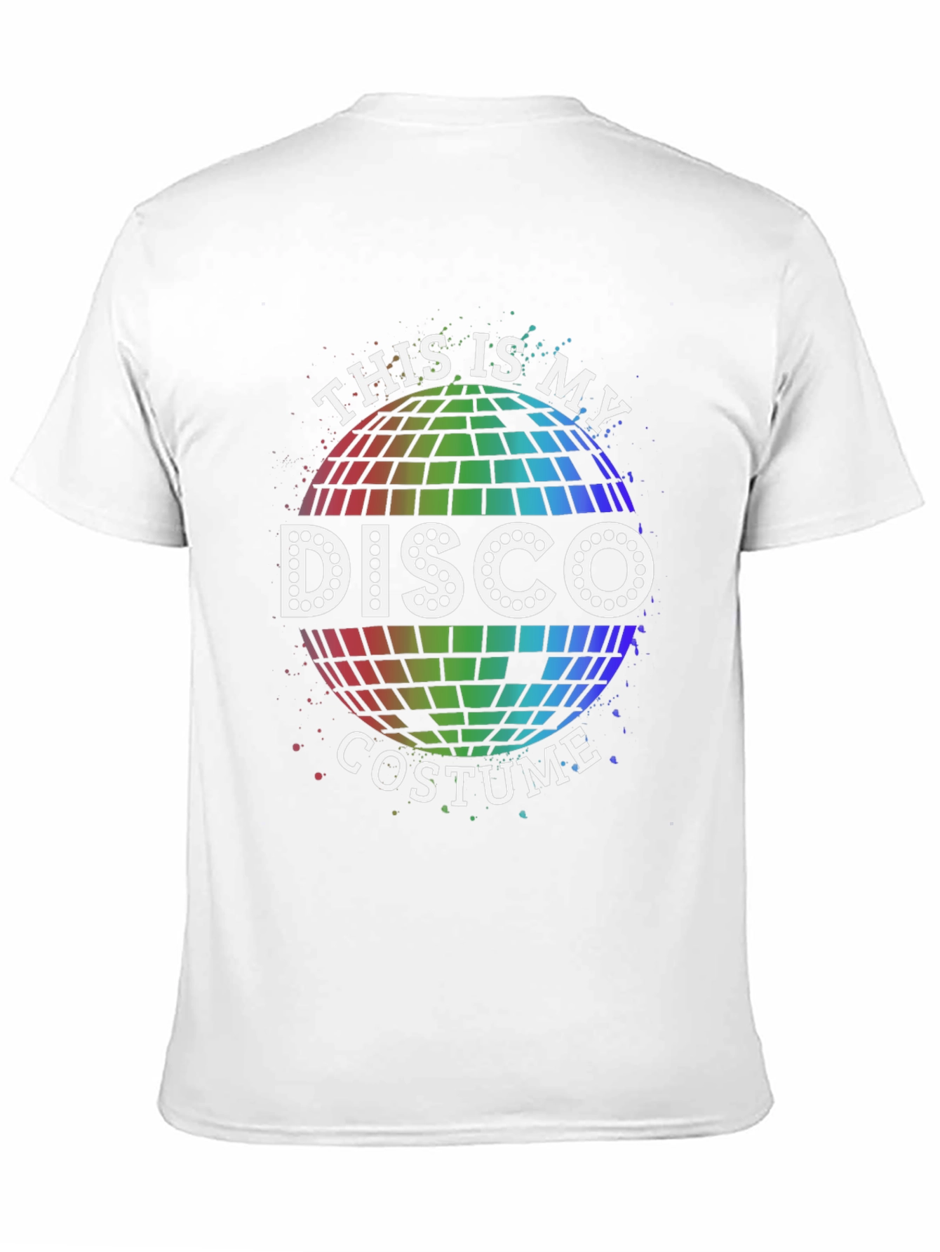 Disco Costume T-Shirt - Rainbow Disco Ball Party Shirt