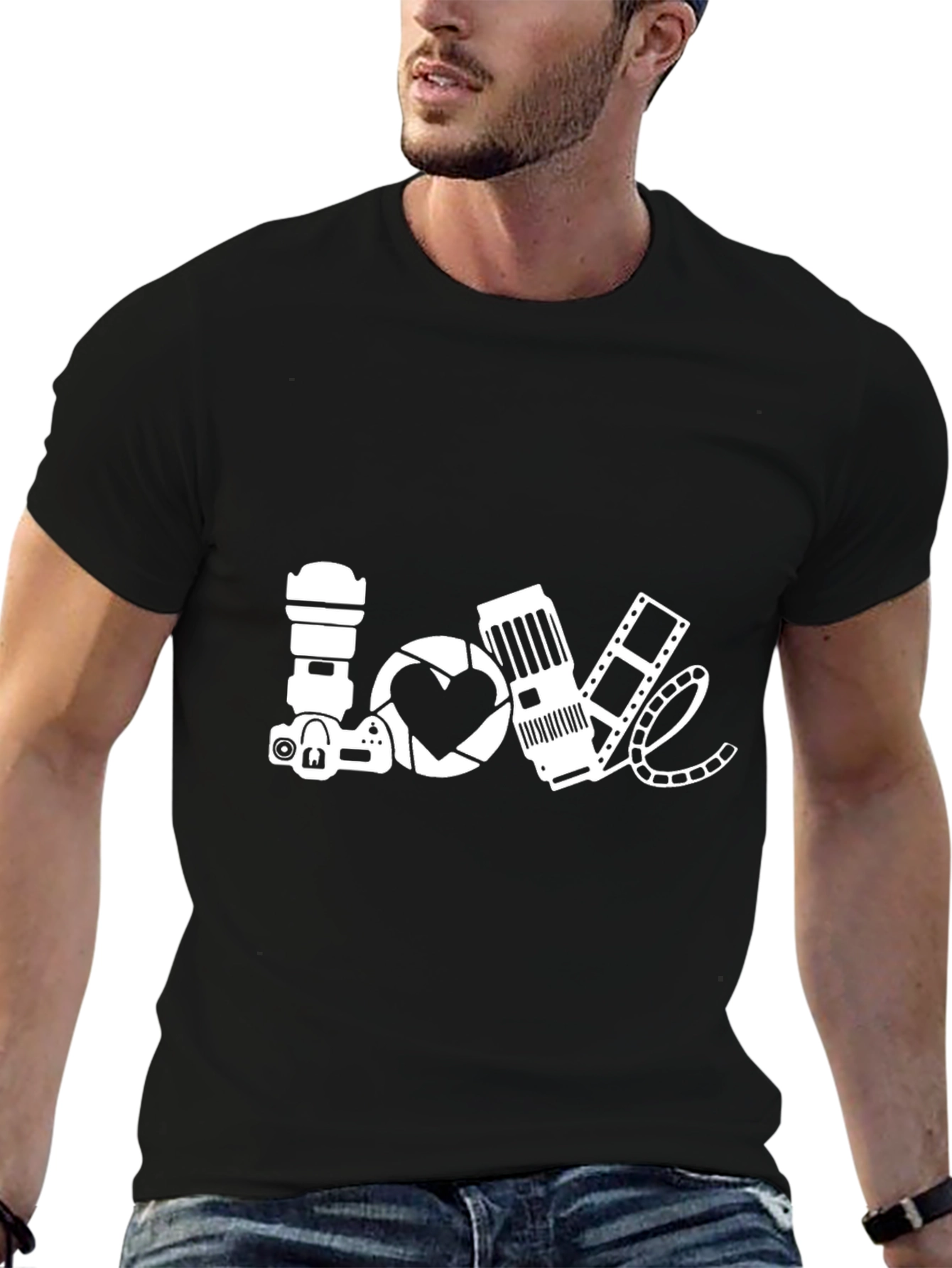 Photographer Love Graphic Tee - Black Cotton T-Shirt