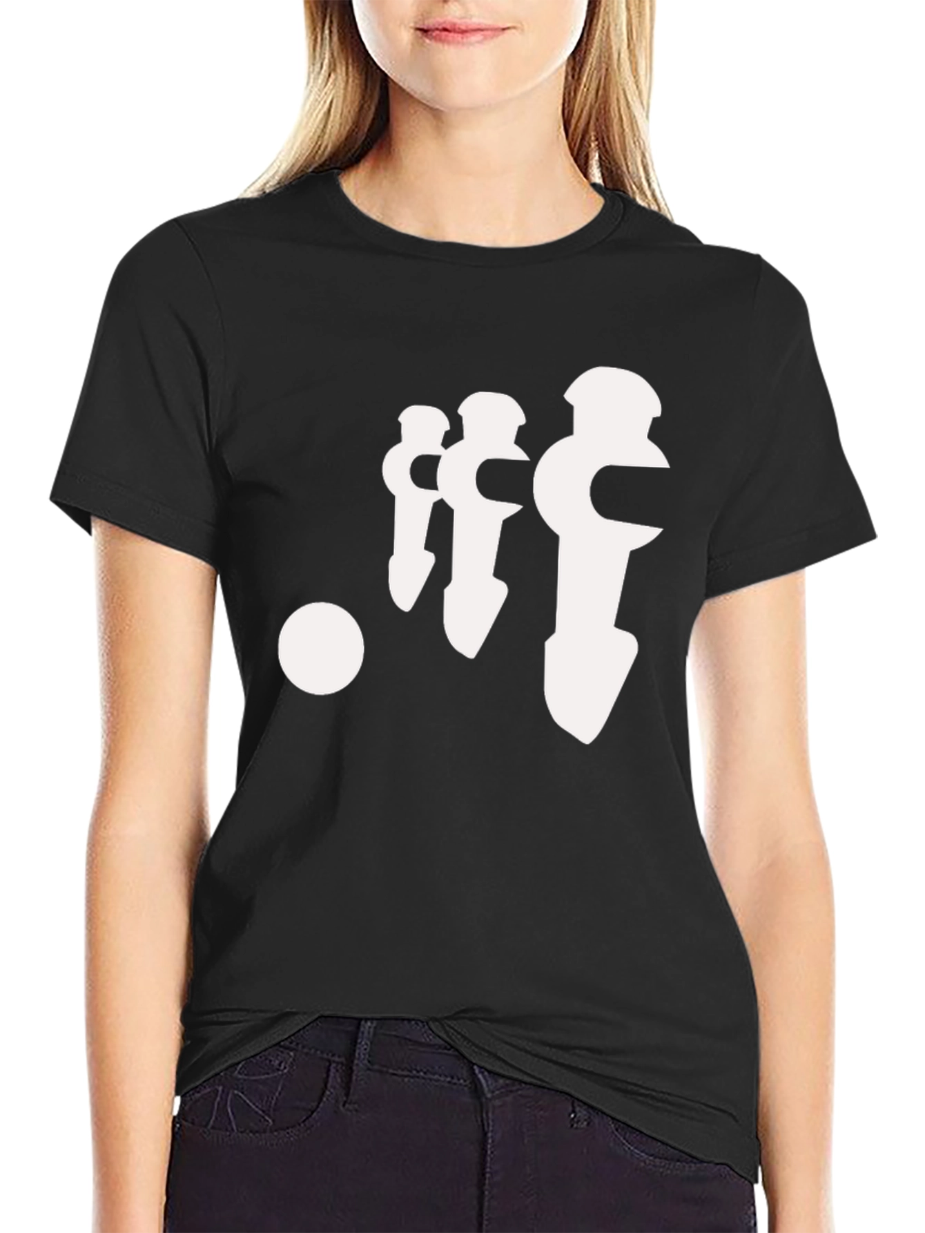 Retro Foosball Player Graphic Tee - Black