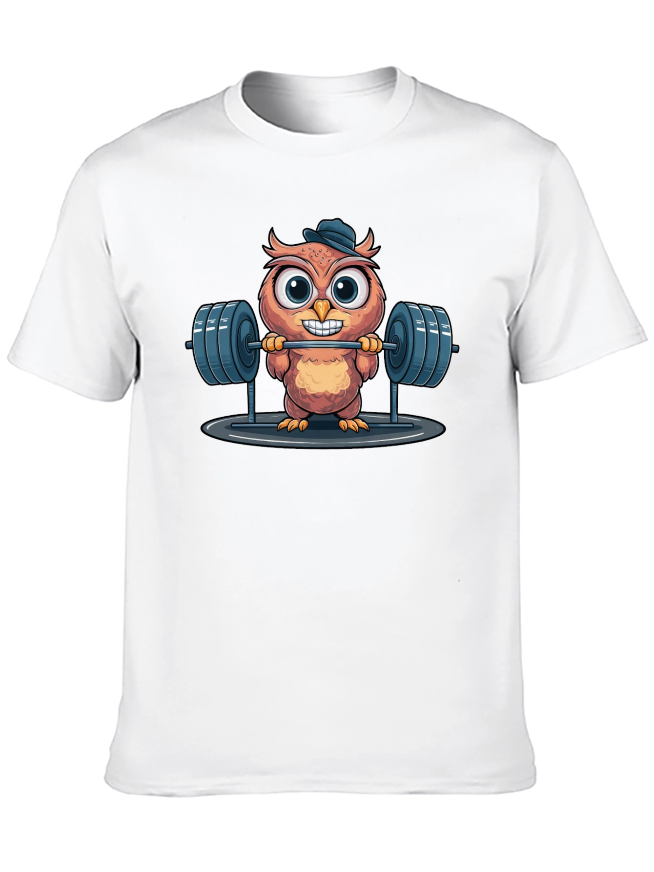 Owl Lifting Weights Graphic T-Shirt