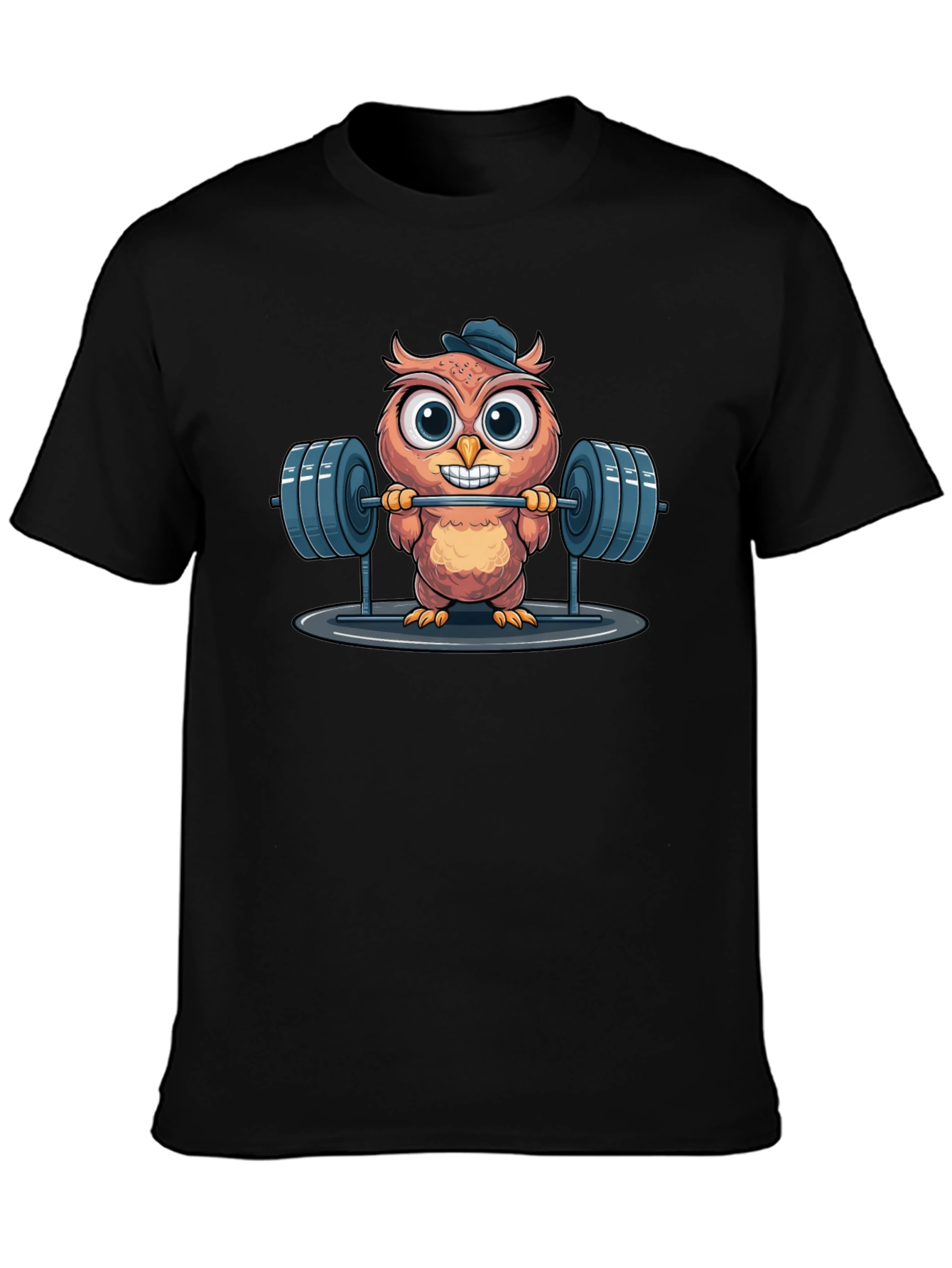 Owl Lifting Weights Graphic T-Shirt