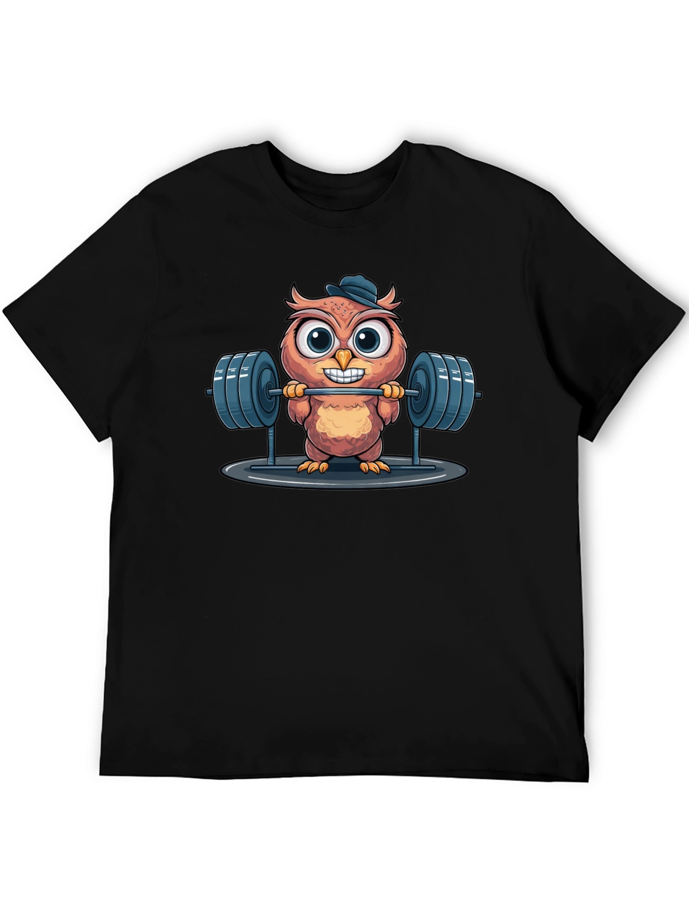 Owl Lifting Weights Graphic T-Shirt