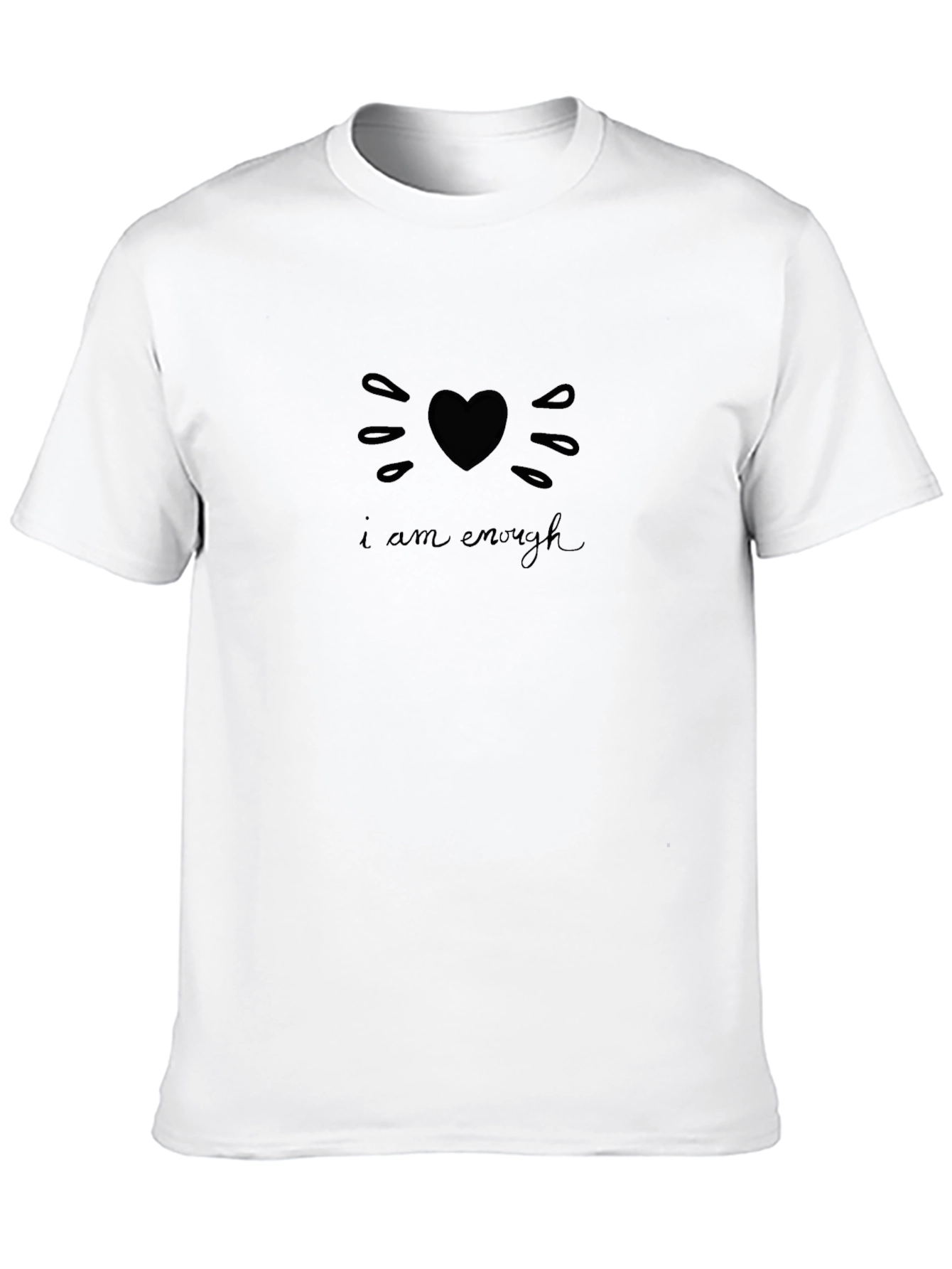 I Am Enough Heart Graphic Tee - Black