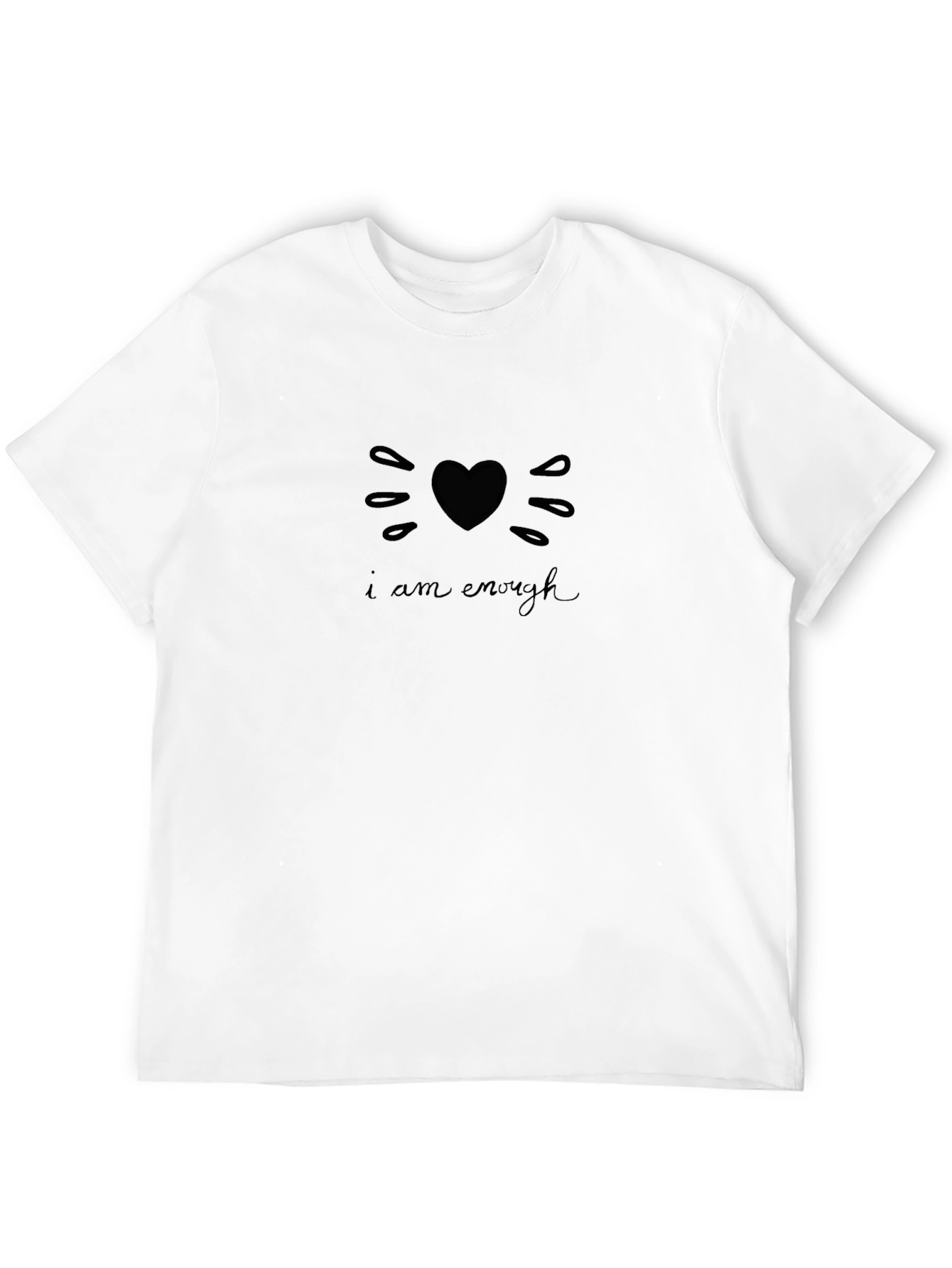 I Am Enough Heart Graphic Tee - Black