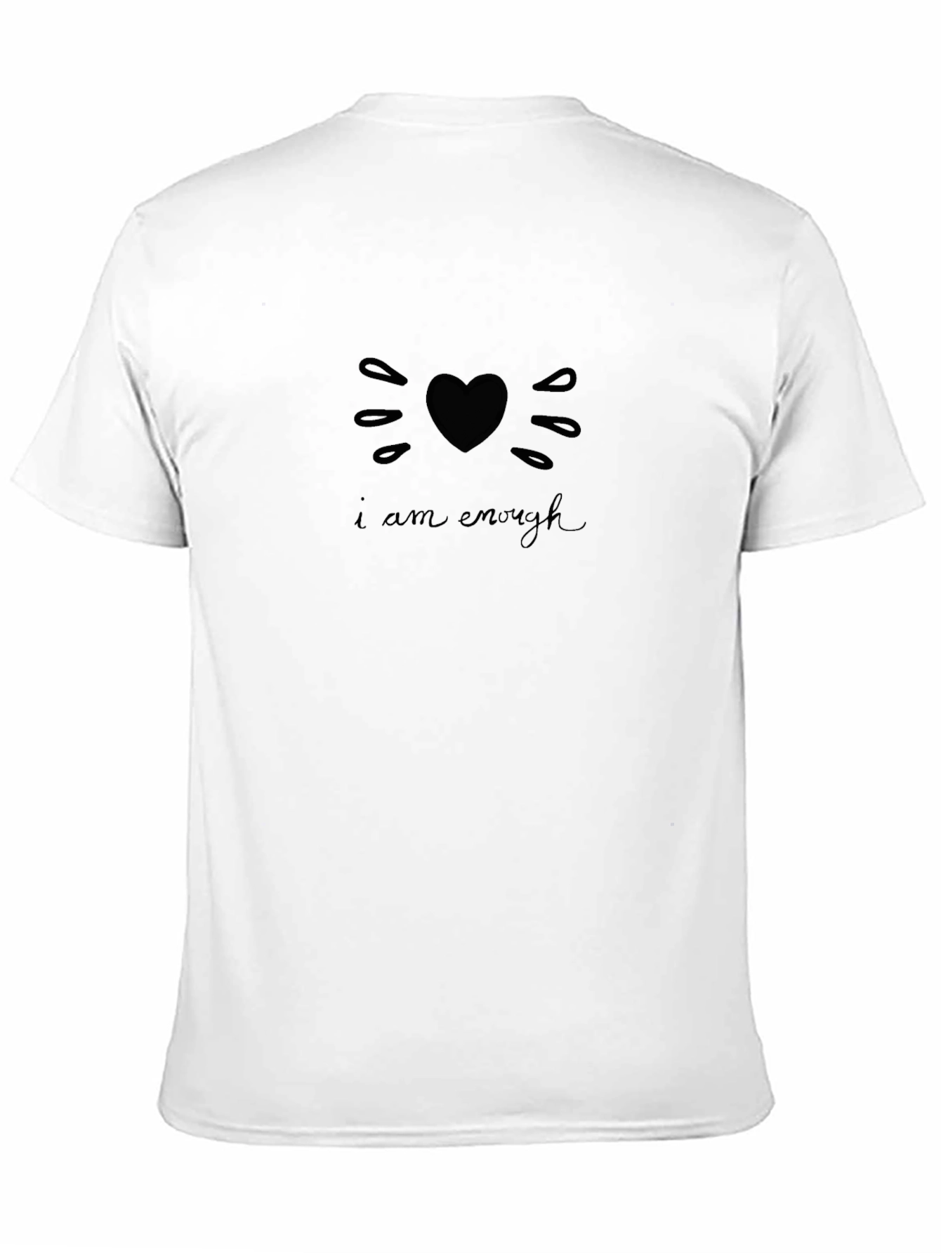 I Am Enough Heart Graphic Tee - Black