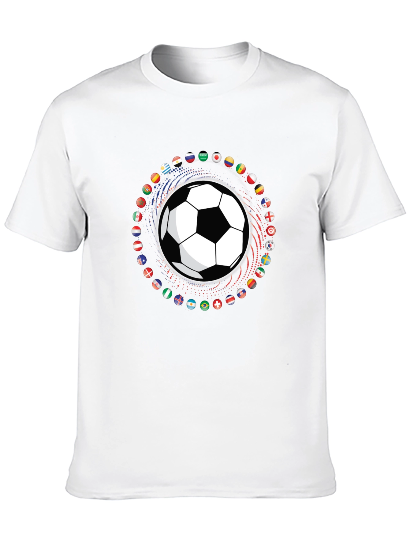 Soccer Ball Flags Graphic T-Shirt - Black