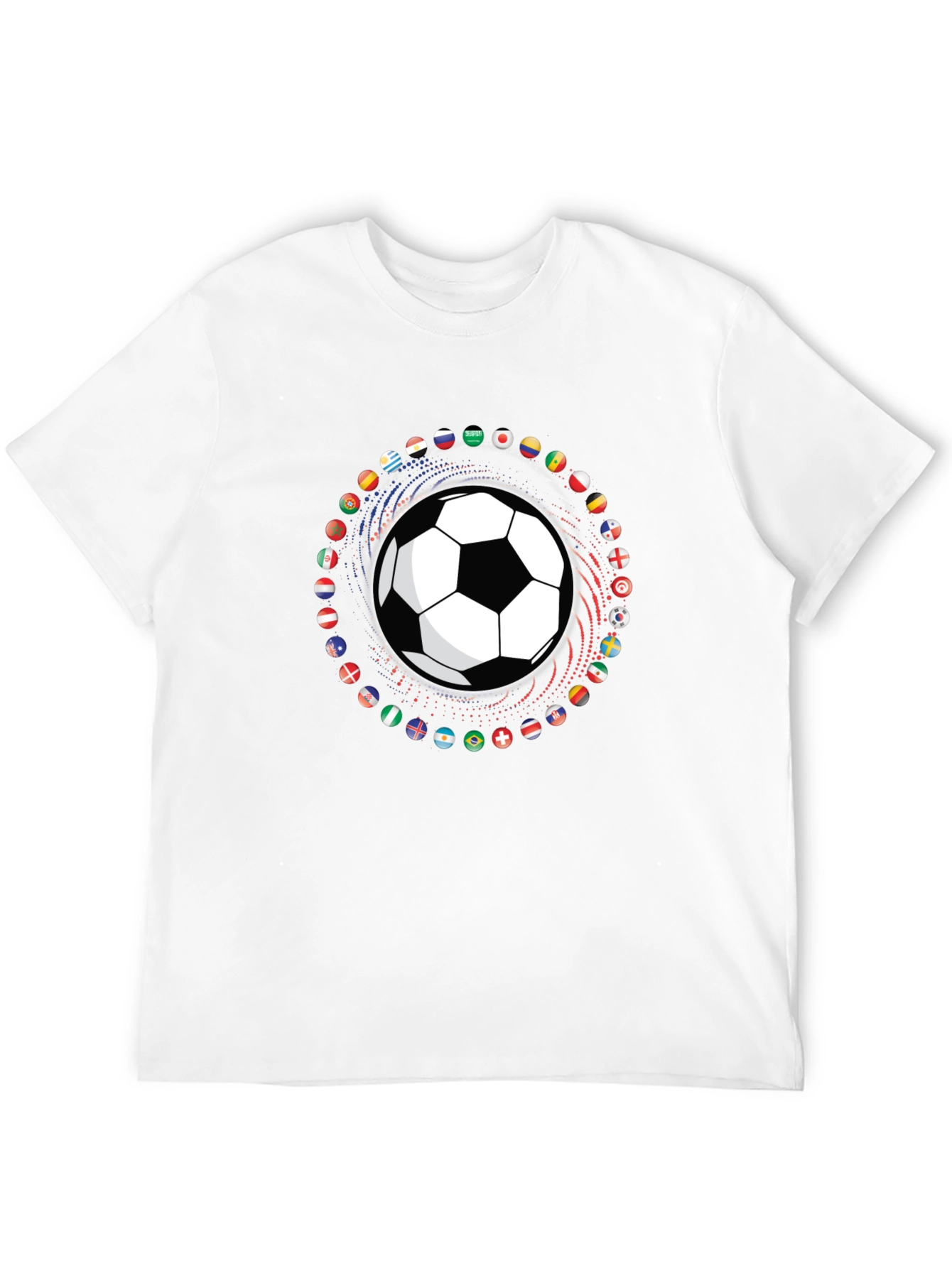 Soccer Ball Flags Graphic T-Shirt - Black