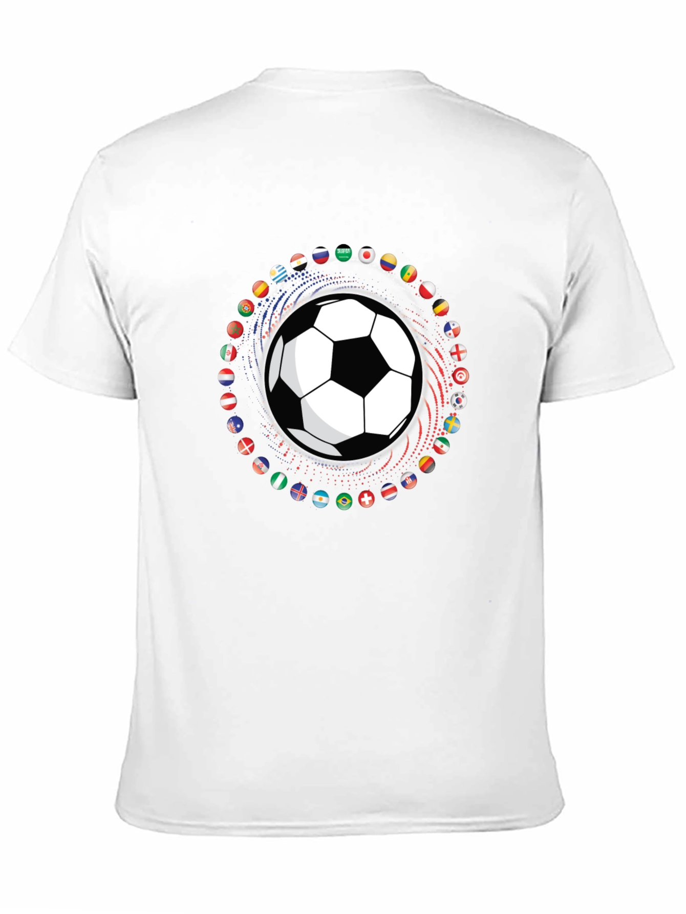 Soccer Ball Flags Graphic T-Shirt - Black