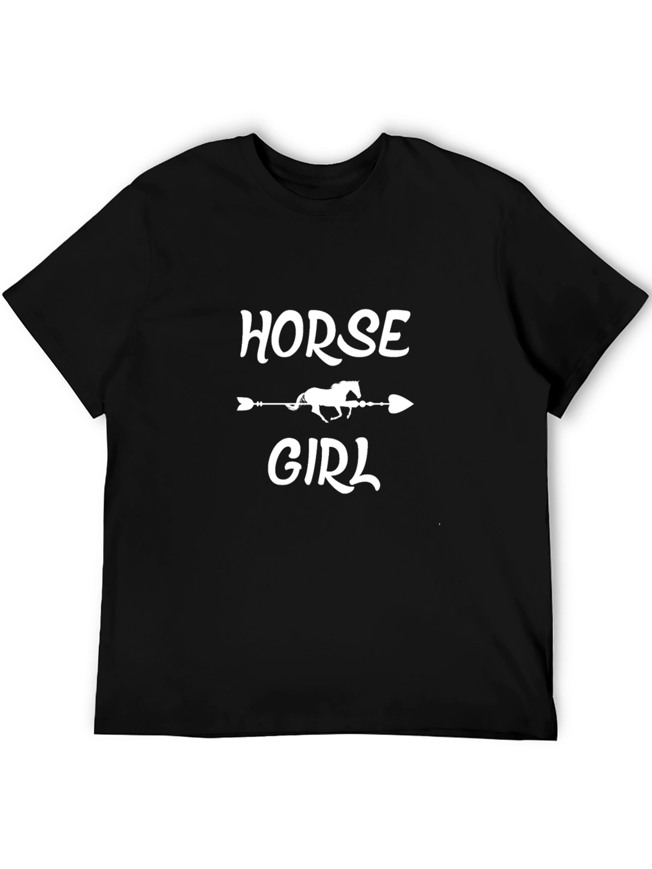 Horse Girl Graphic Tee - Black Cotton Shirt