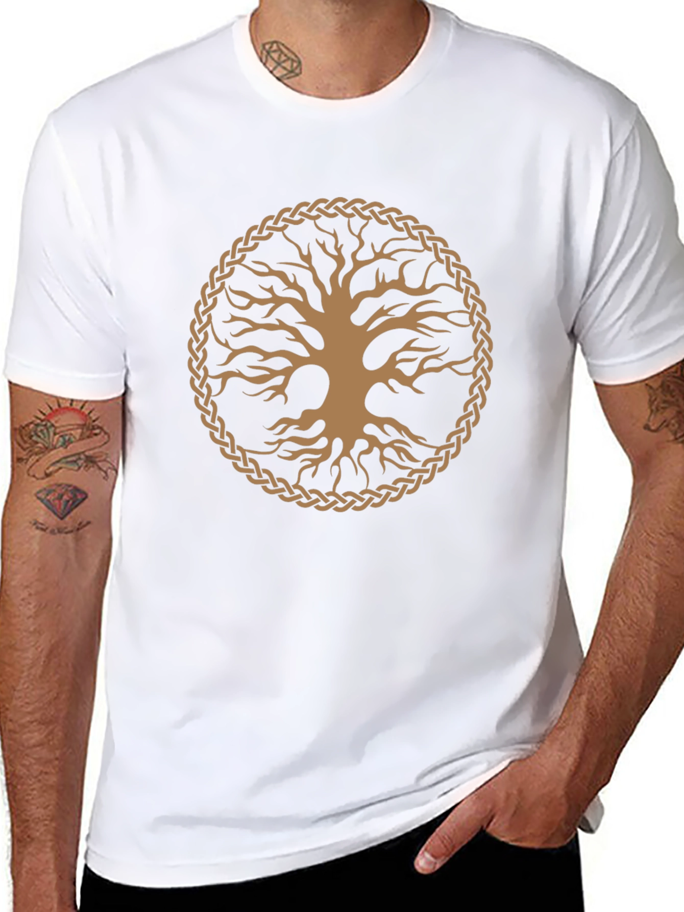 Celtic Tree of Life Graphic T-Shirt - Black