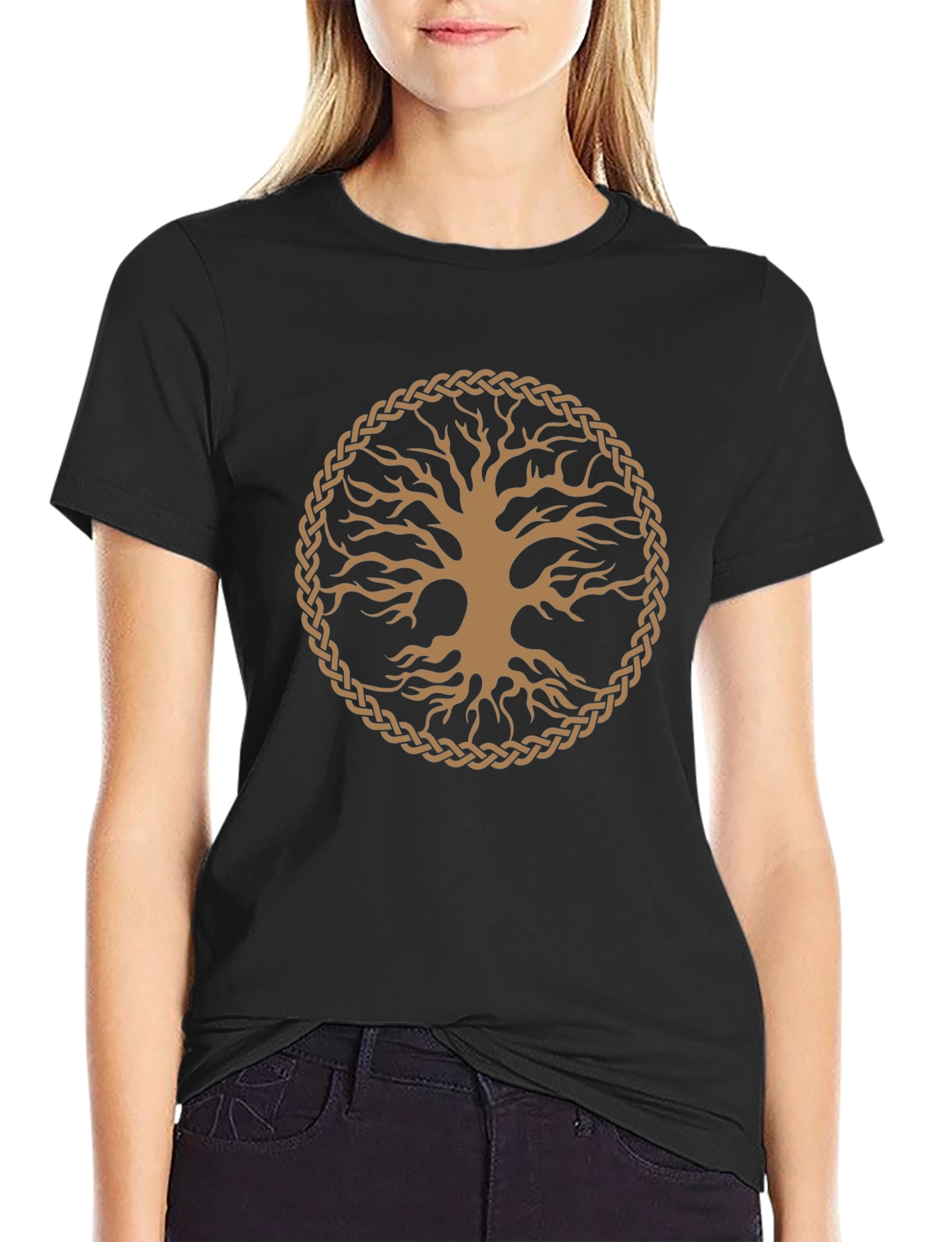Celtic Tree of Life Graphic T-Shirt - Black