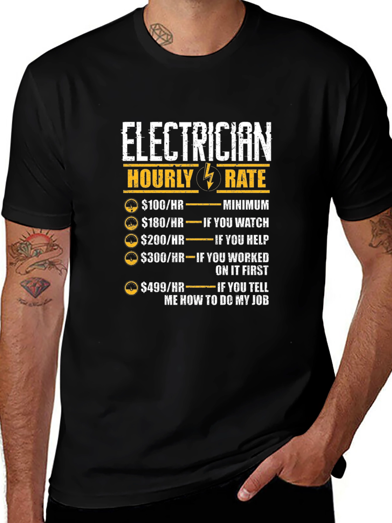 Electrician Hourly Rate Funny T-Shirt