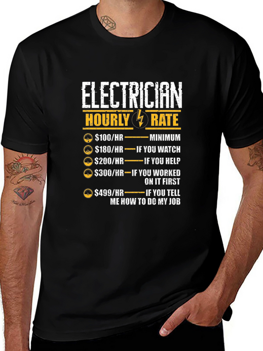 Electrician Hourly Rate Funny T-Shirt