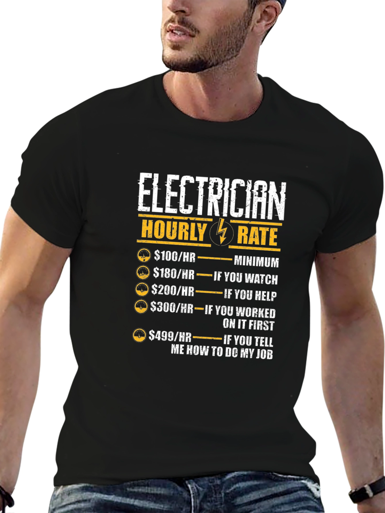 Electrician Hourly Rate Funny T-Shirt