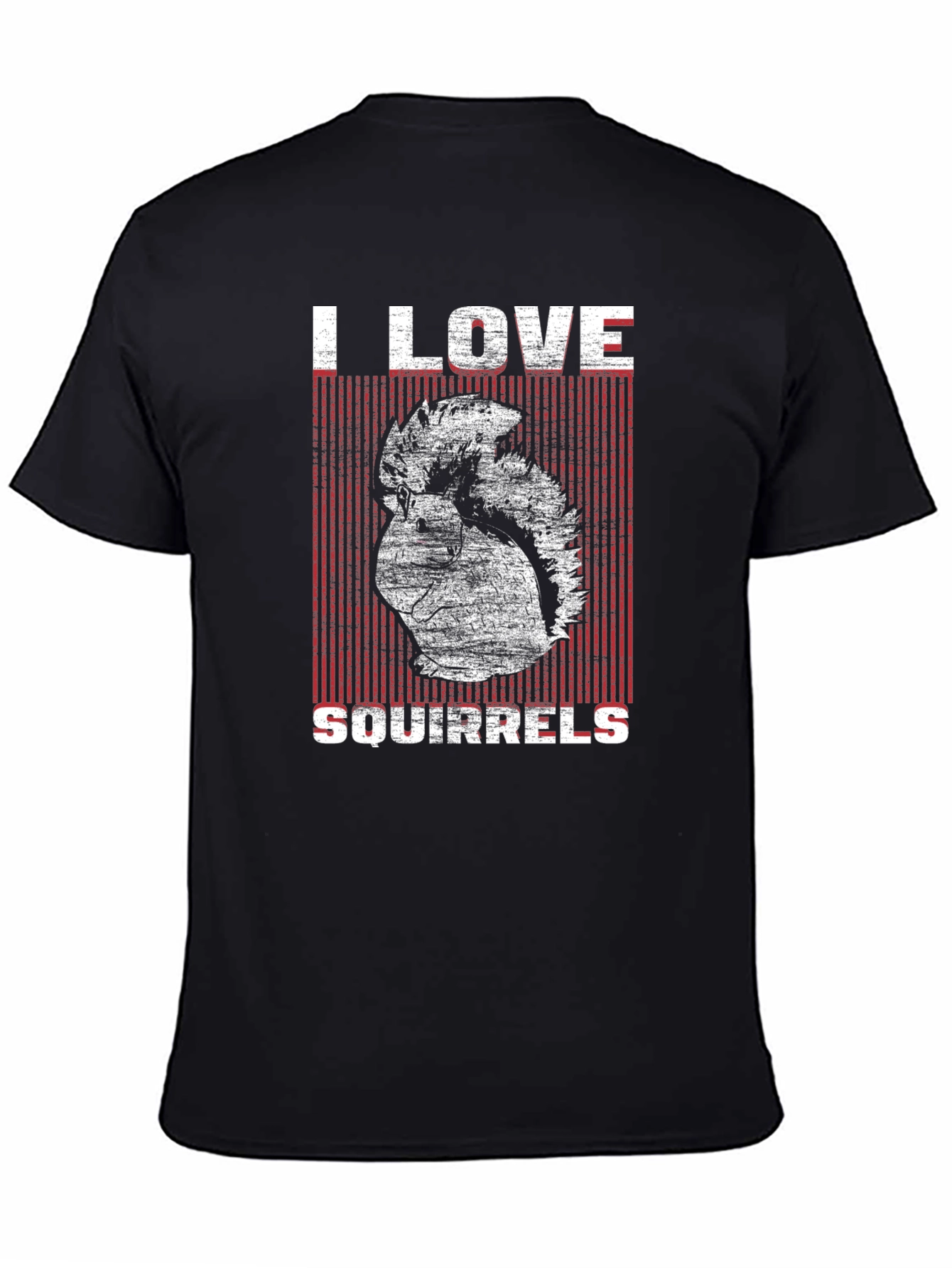 I Love Squirrels Graphic T-Shirt - Black