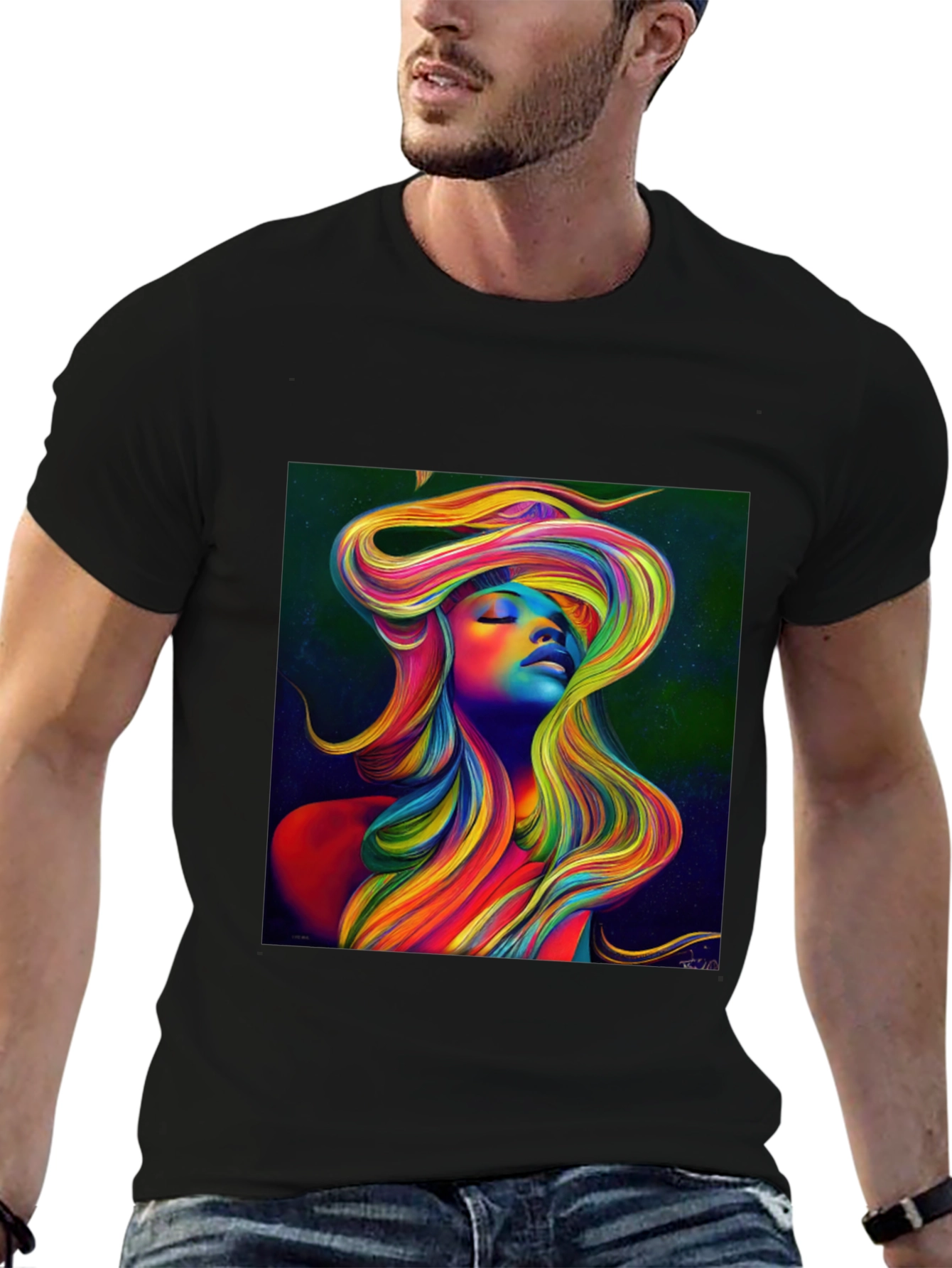 Rainbow Woman Graphic Tee - Stylish Unisex T-Shirt