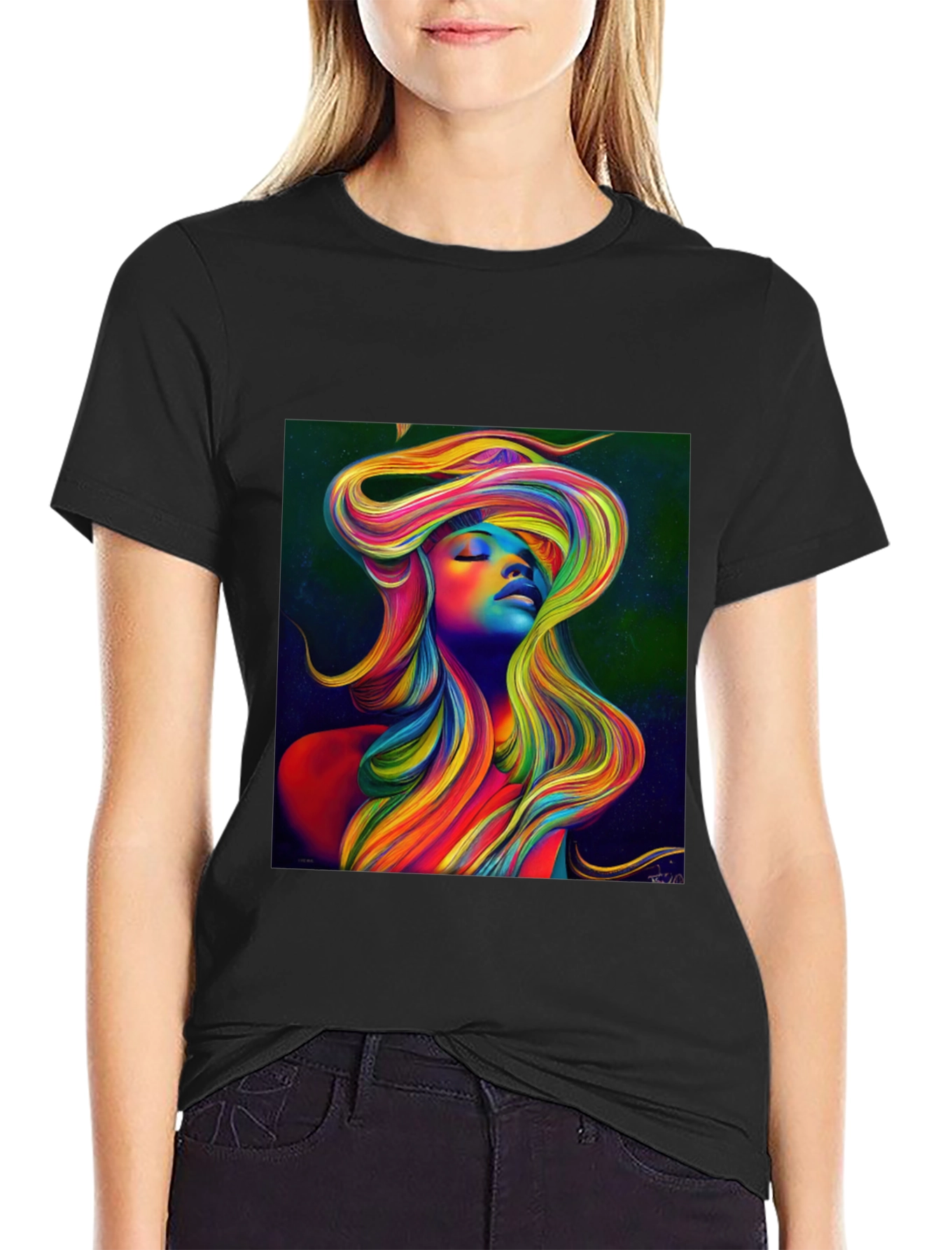 Rainbow Woman Graphic Tee - Stylish Unisex T-Shirt