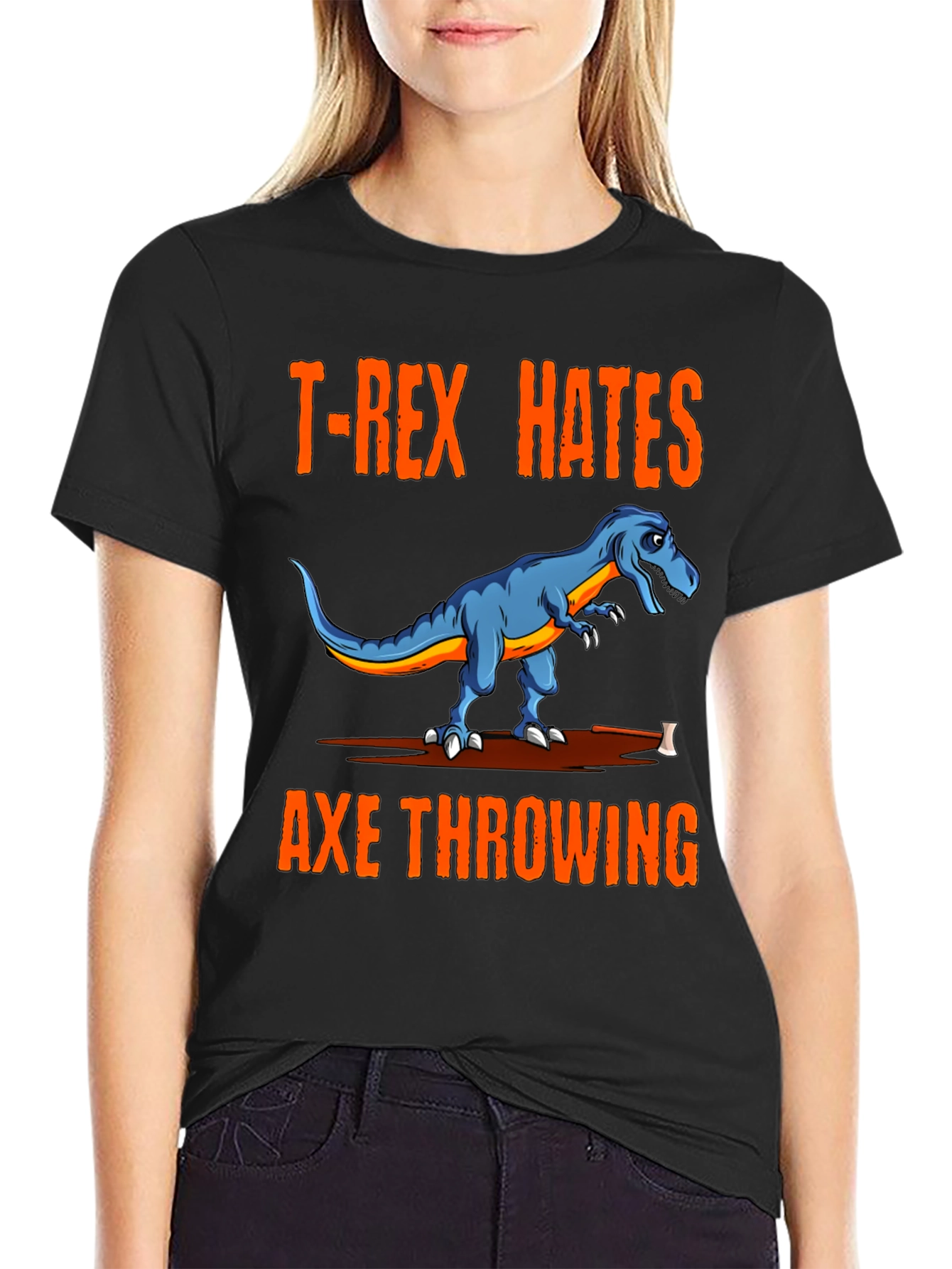 T-Rex Hates Axe Throwing Graphic Tee