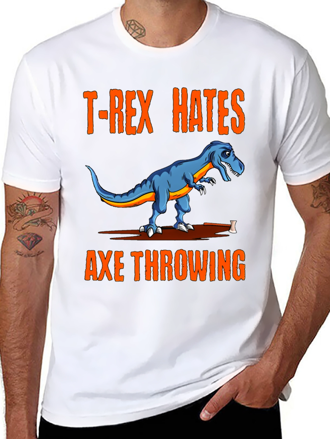 T-Rex Hates Axe Throwing Graphic Tee