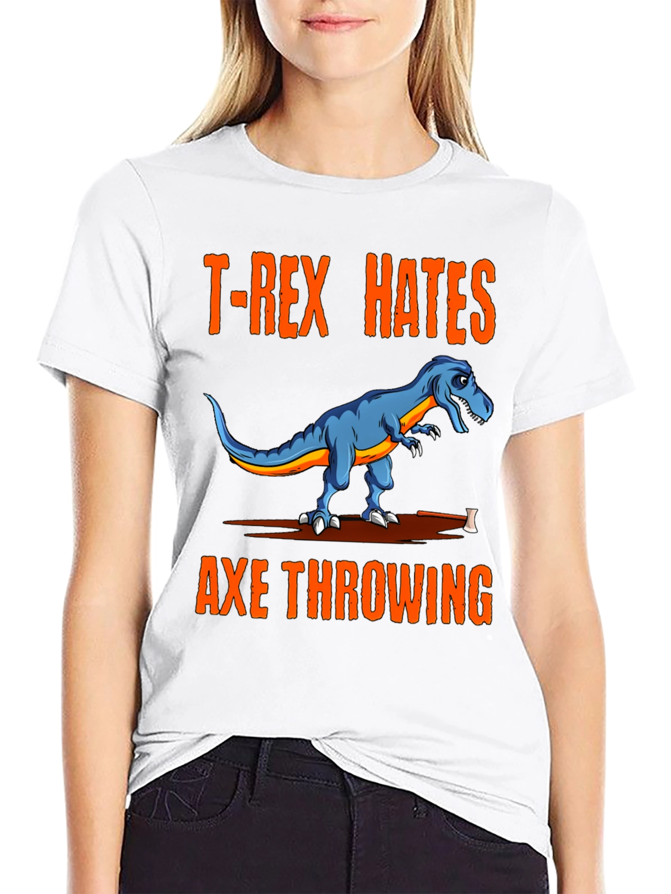 T-Rex Hates Axe Throwing Graphic Tee