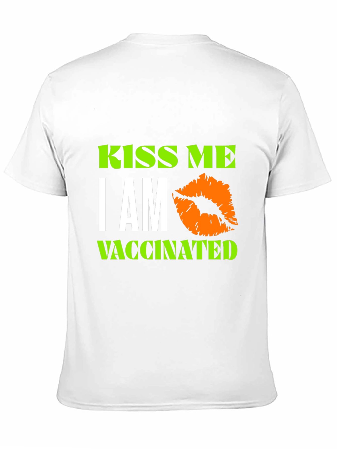 Kiss Me Im Vaccinated Black T-Shirt Novelty Graphic Tee