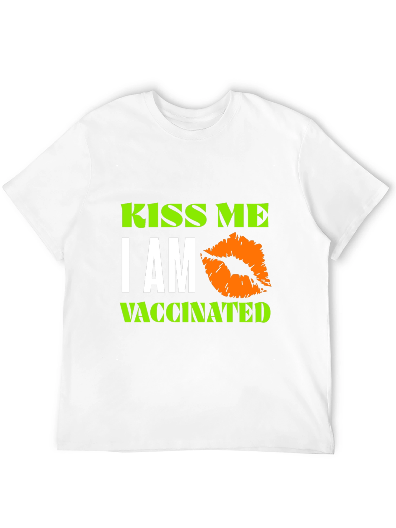 Kiss Me Im Vaccinated Black T-Shirt Novelty Graphic Tee