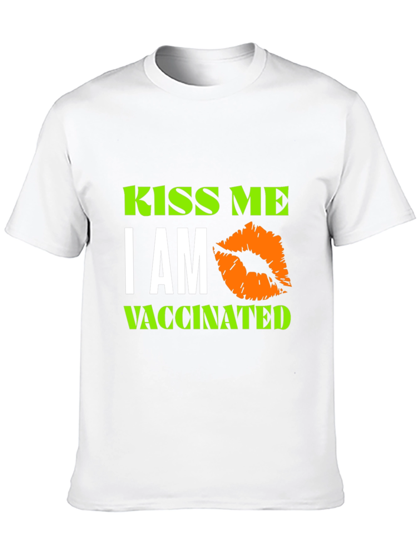 Kiss Me Im Vaccinated Black T-Shirt Novelty Graphic Tee