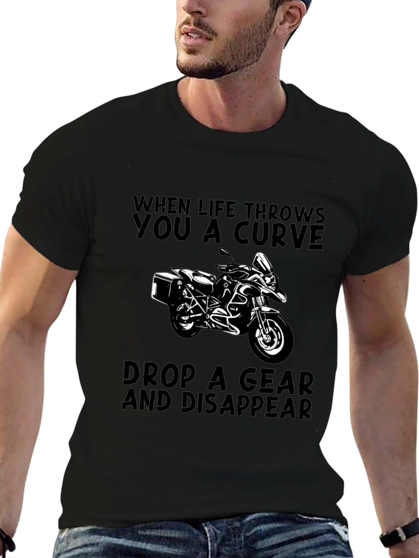 Motorcycle T-Shirt: Drop a Gear & Disappear