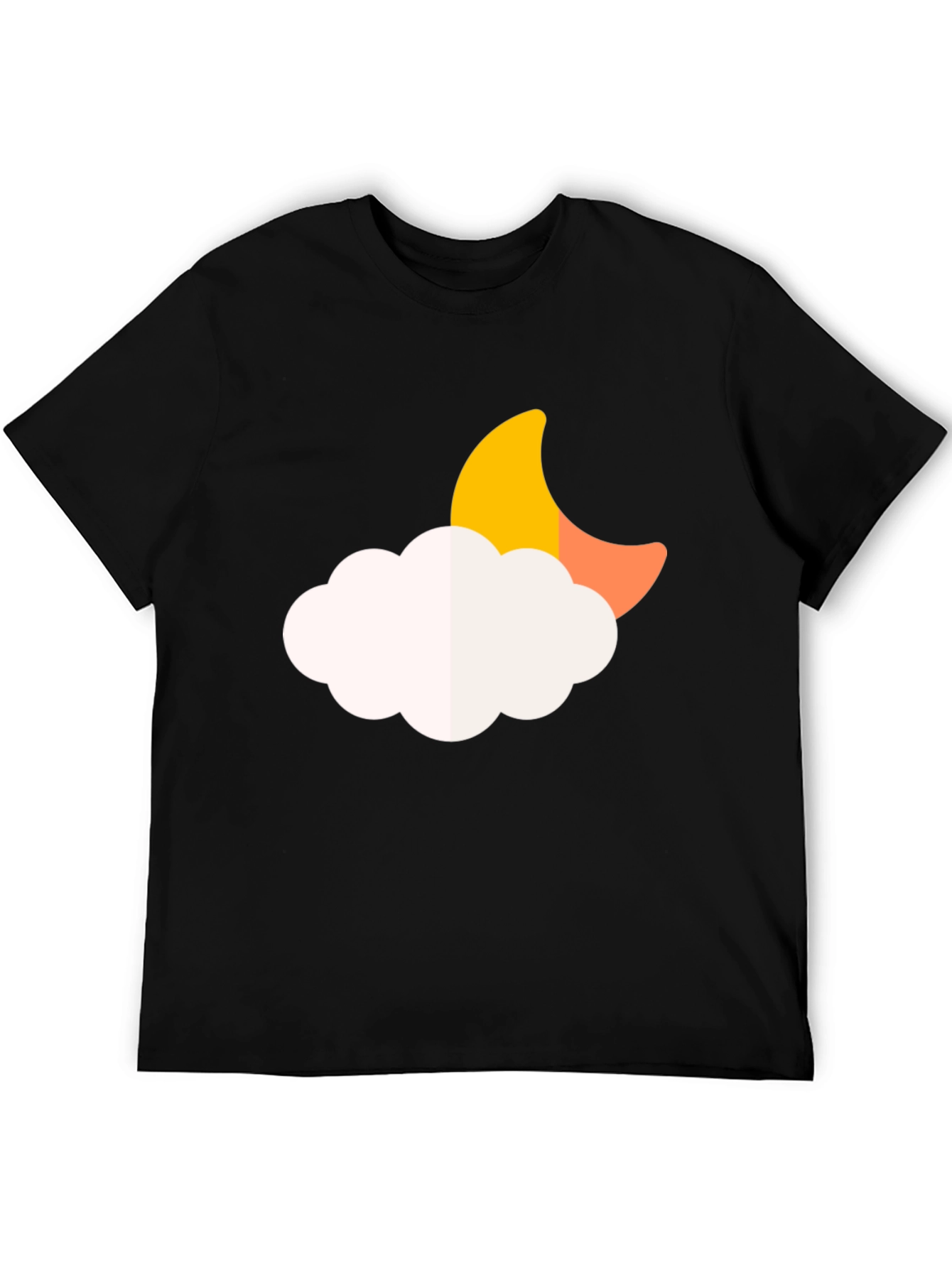 Moon Cloud Graphic Tee - Soft Black T-Shirt