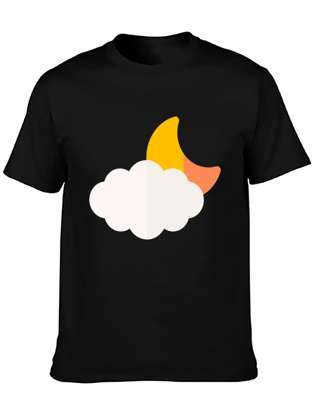 Moon Cloud Graphic Tee - Soft Black T-Shirt