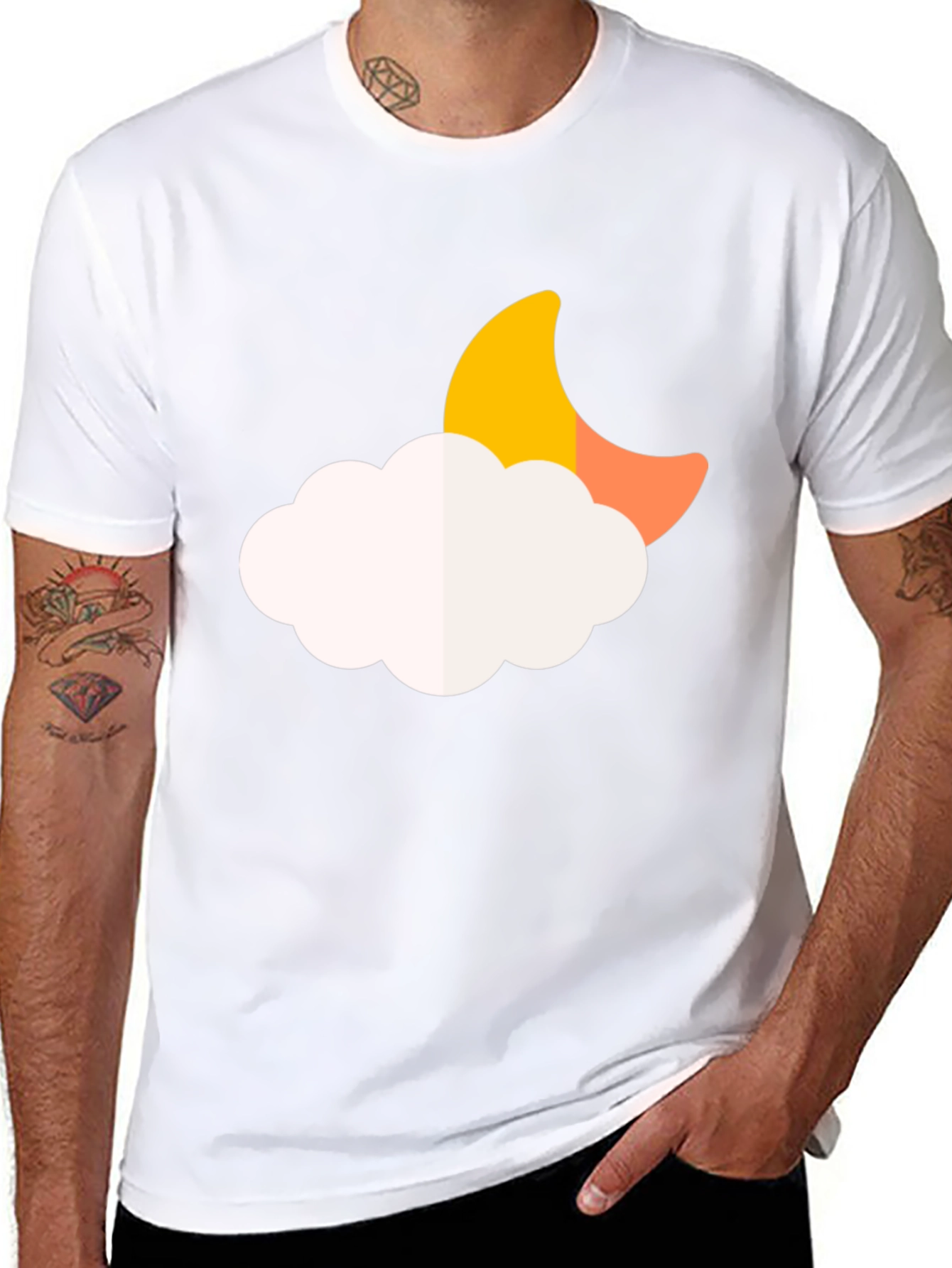Moon Cloud Graphic Tee - Soft Black T-Shirt
