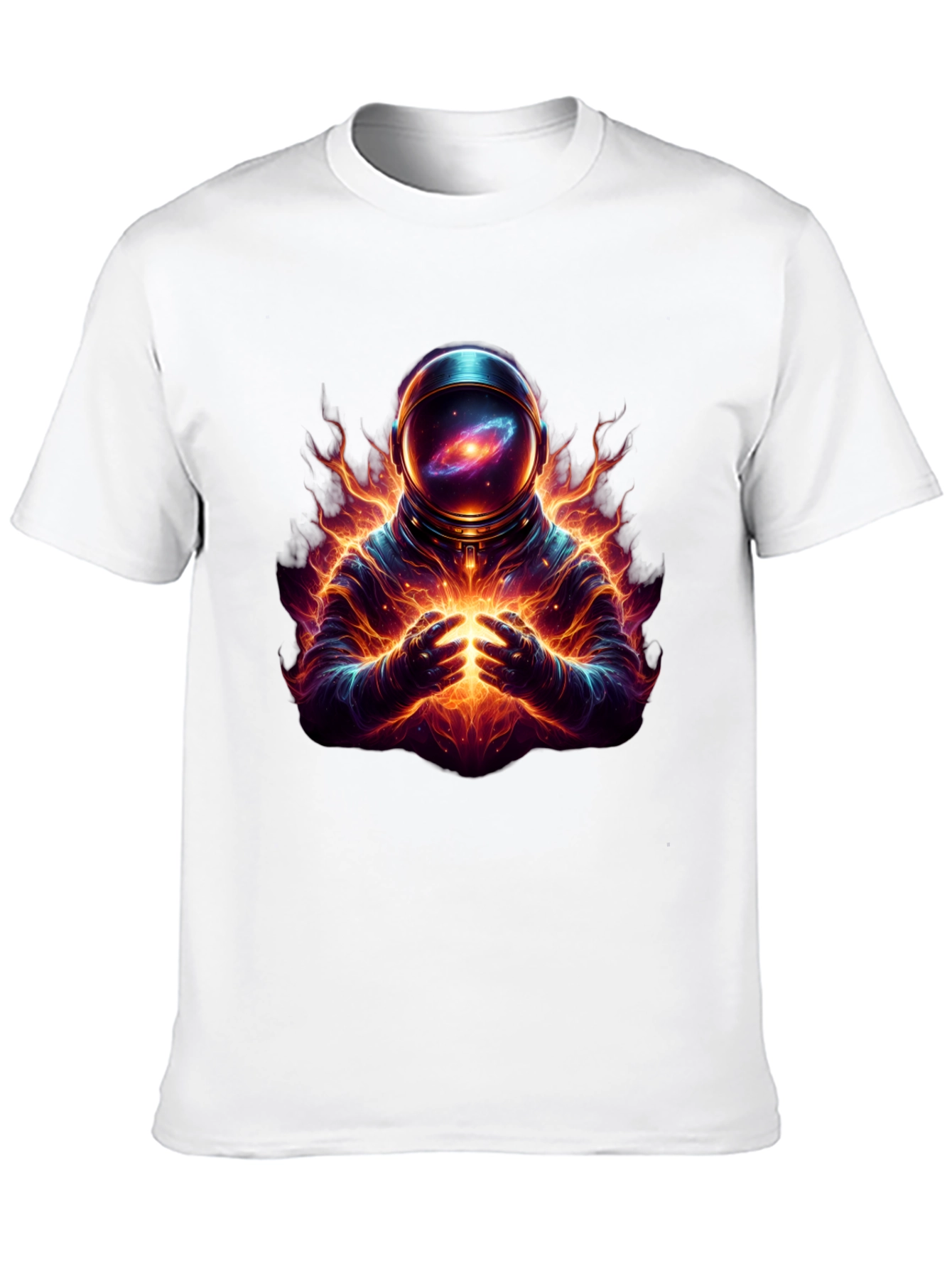 Astronaut Galaxy Fire Black T-Shirt