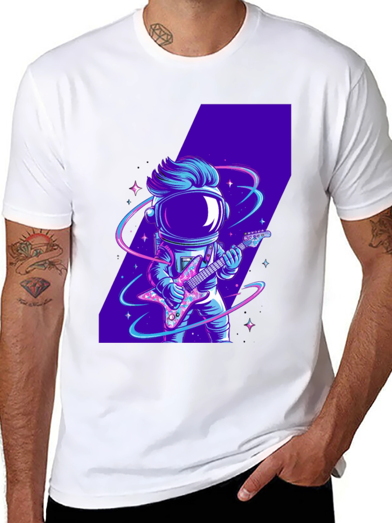 Astronaut Guitarist Graphic Tee