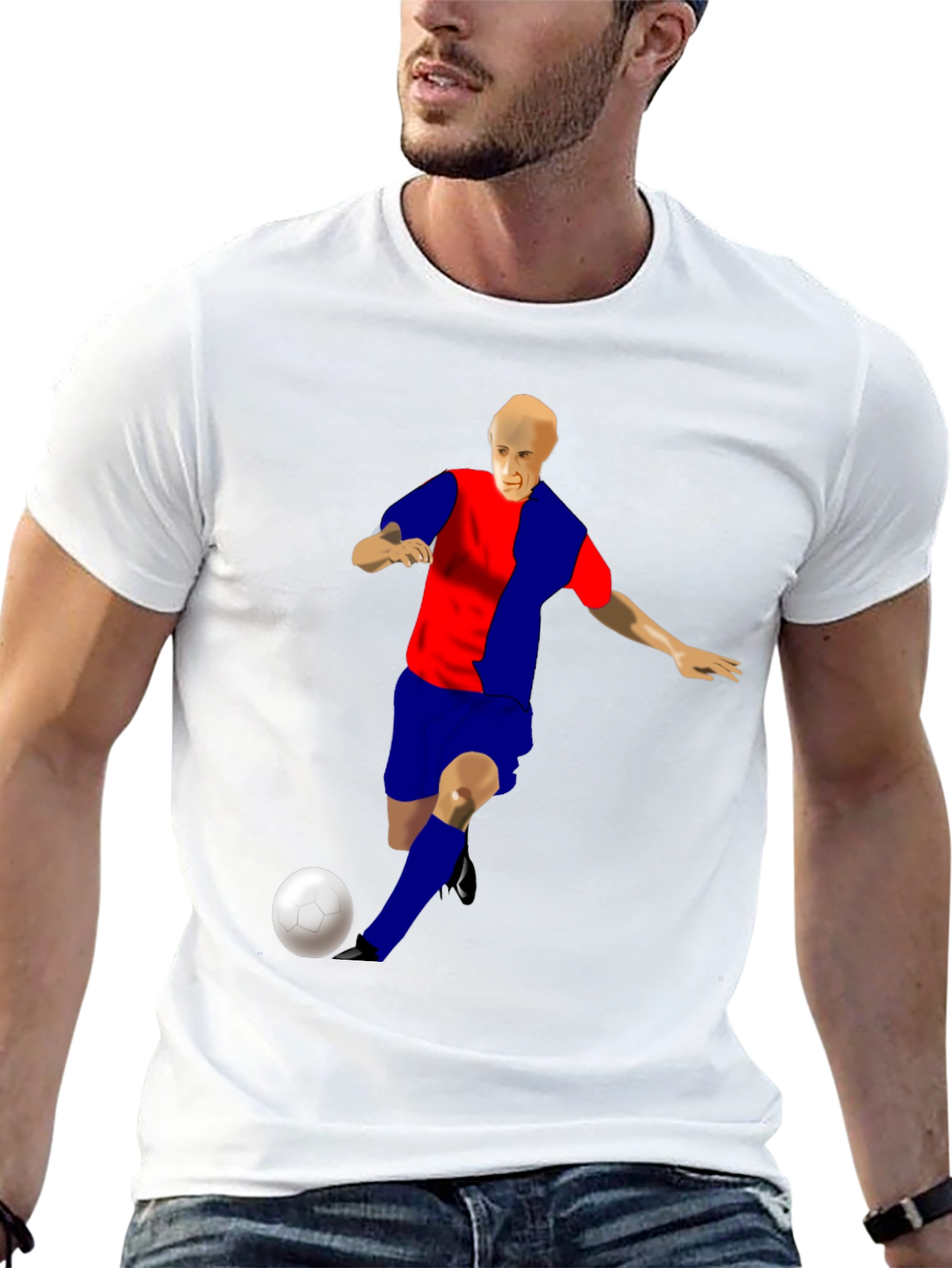 Soccer Player Graphic T-Shirt - Sporty Style