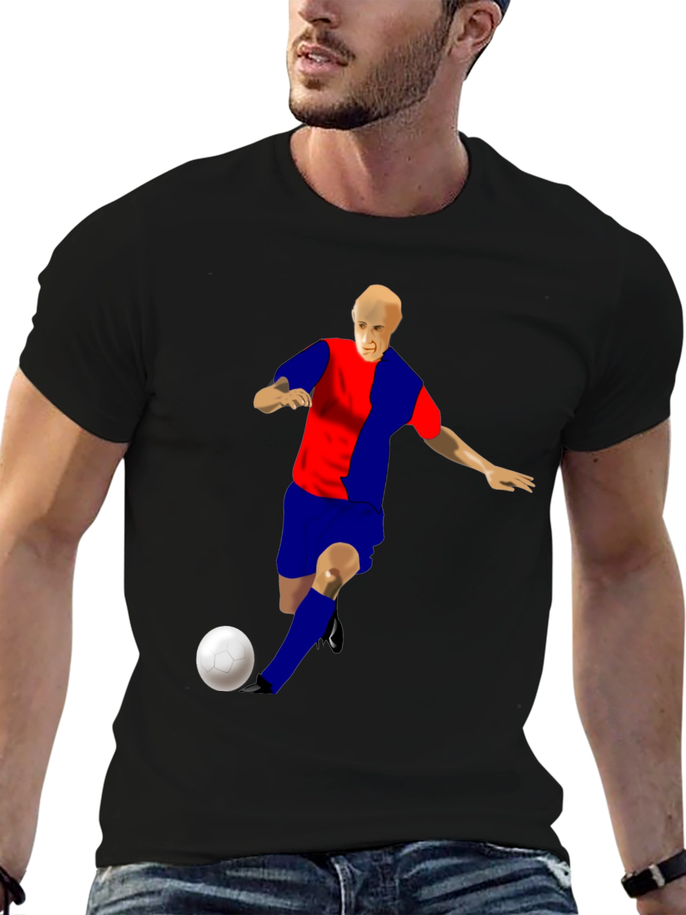 Soccer Player Graphic T-Shirt - Sporty Style